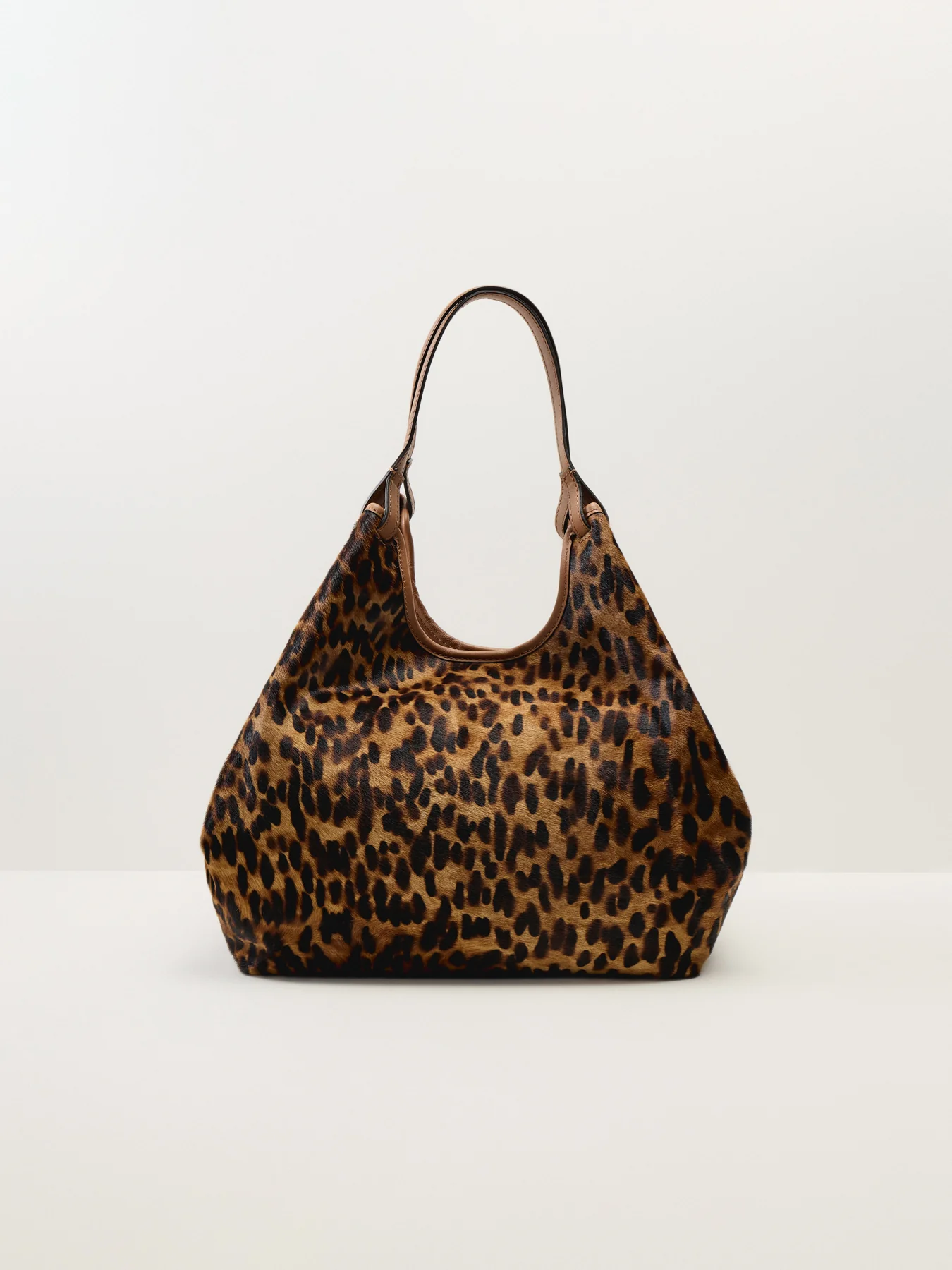 Dua Lynx Large Leather Shoulder Tote Leopard - Image 3