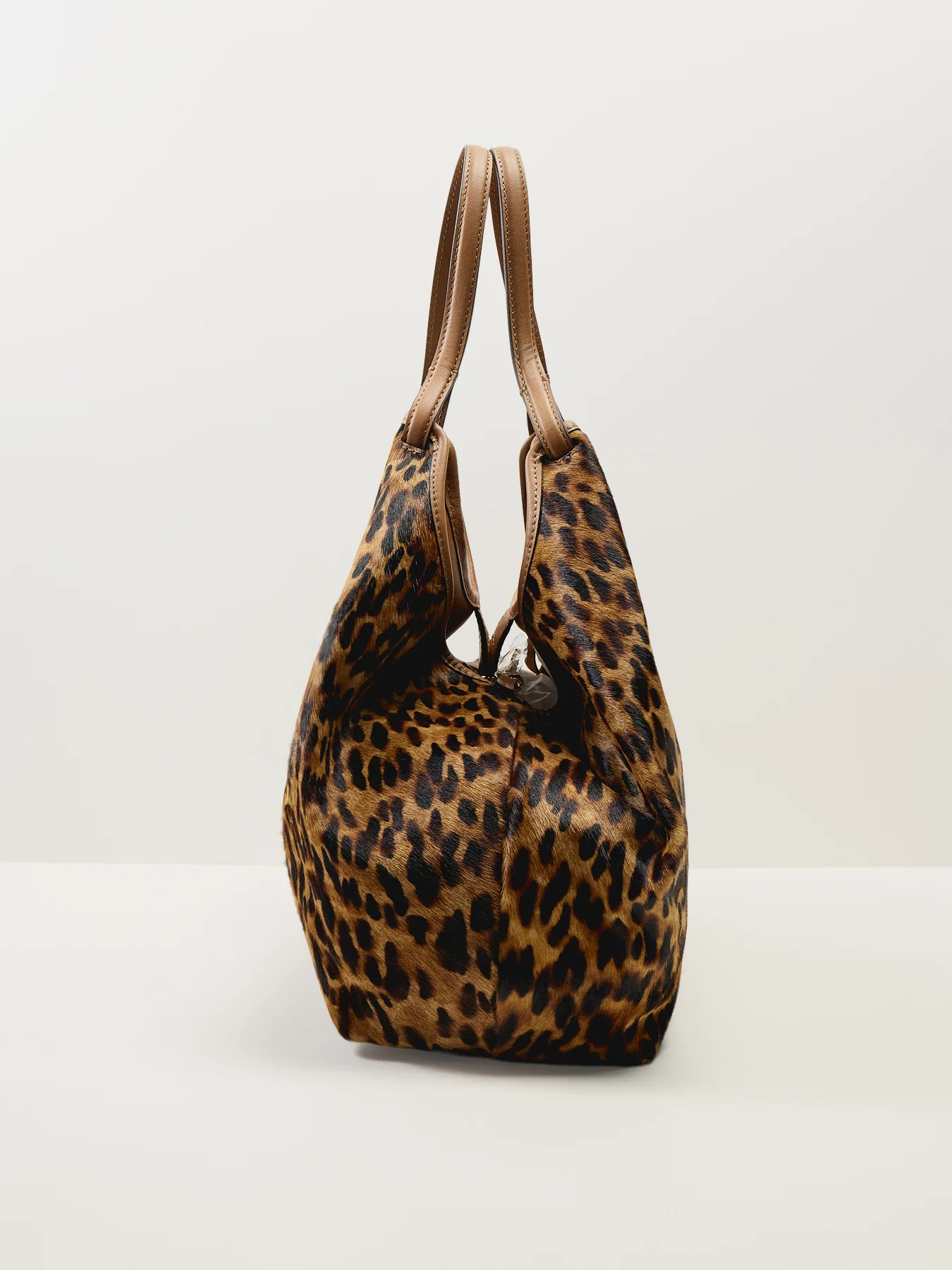 Dua Lynx Large Leather Shoulder Tote Leopard - Image 4