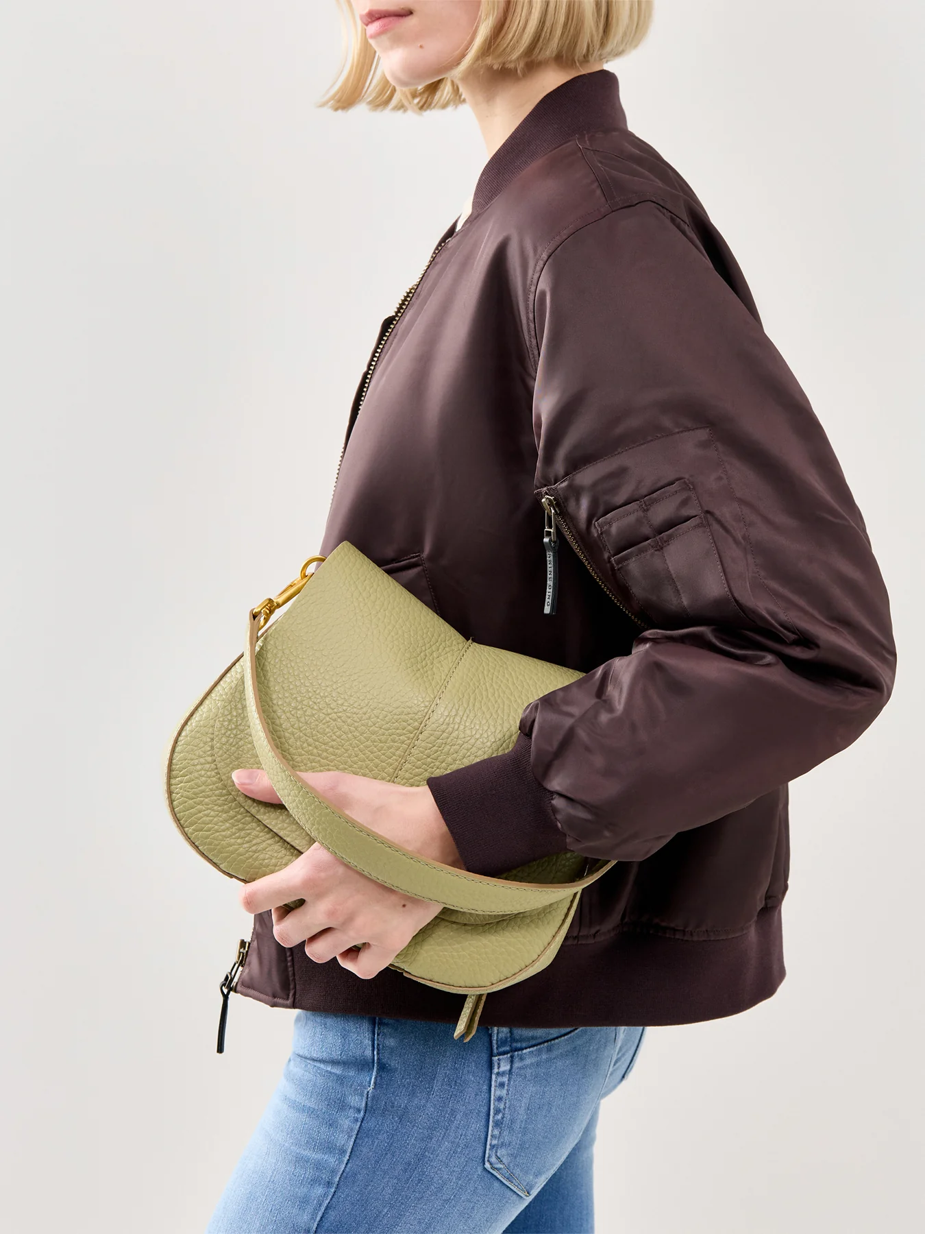 Gianni Chiarini Helena Round Crossbody Bag Green - Image 2