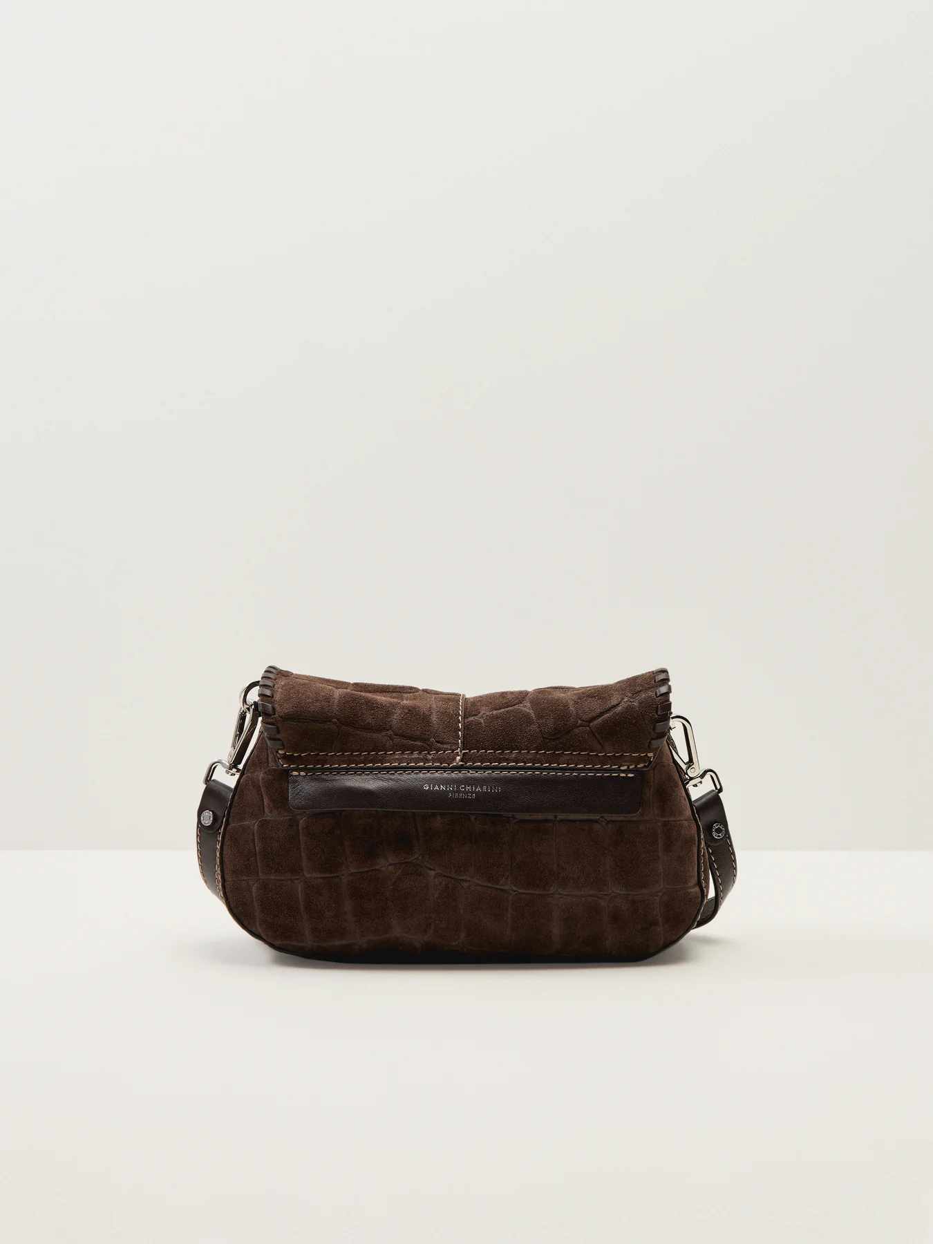Helena Round Suede Croco Leather Small Crossbody - Image 3