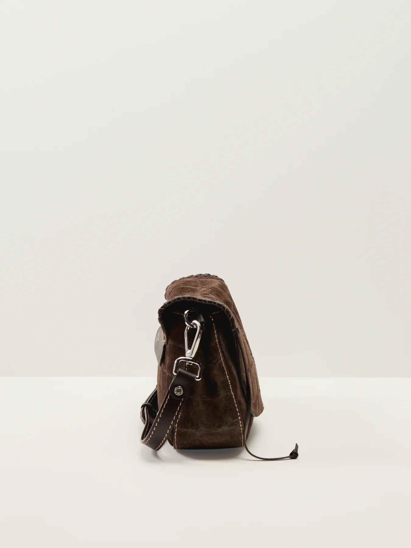 Helena Round Suede Croco Leather Small Crossbody - Image 4