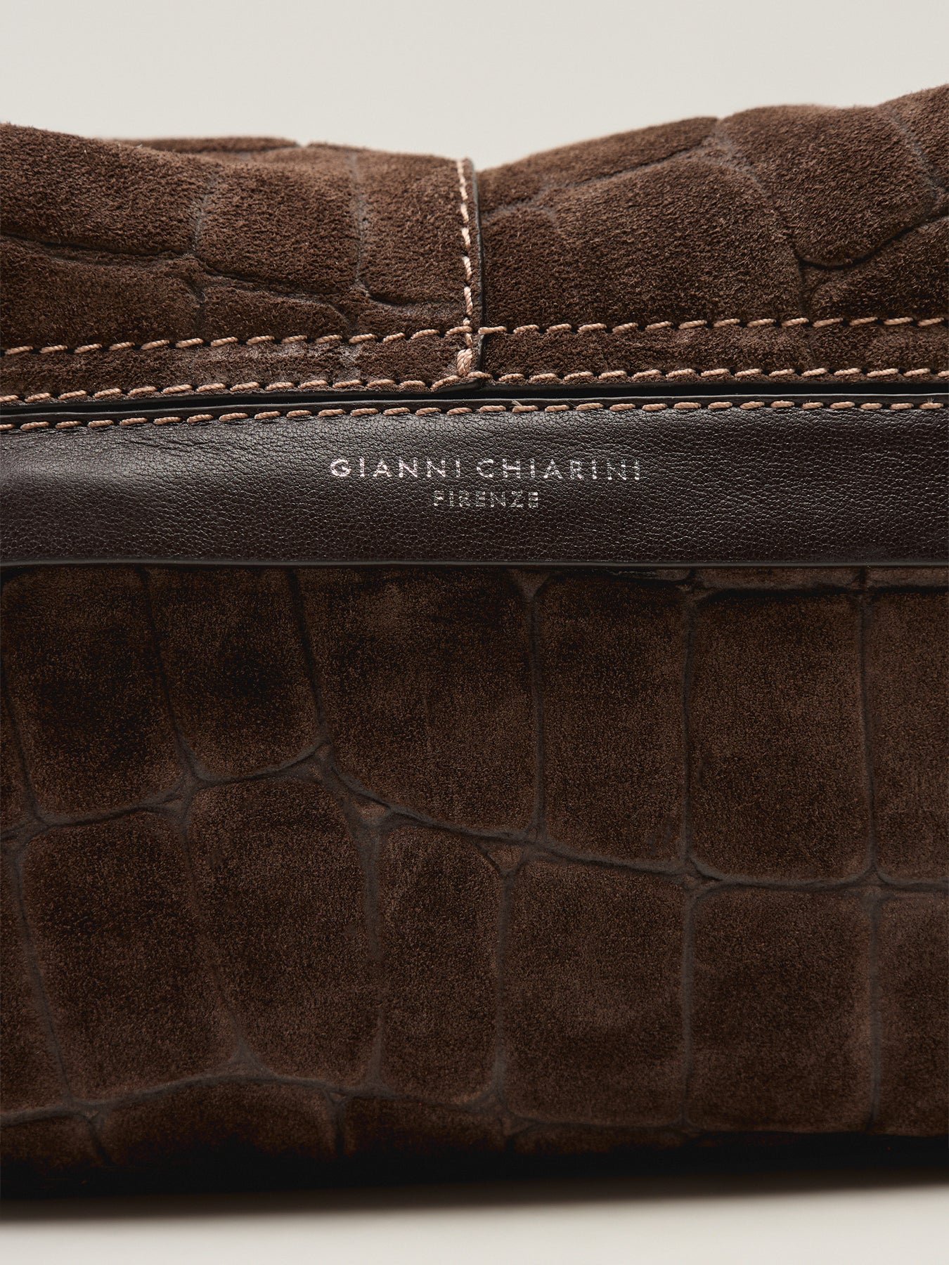 Helena Round Suede Croco Leather Small Crossbody - Image 5