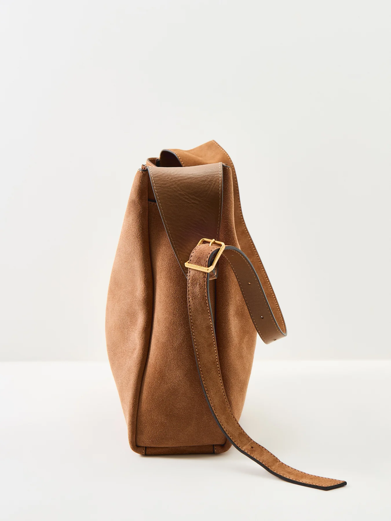 Slouch Leather Shoulder Tote Bag Brown - Image 4