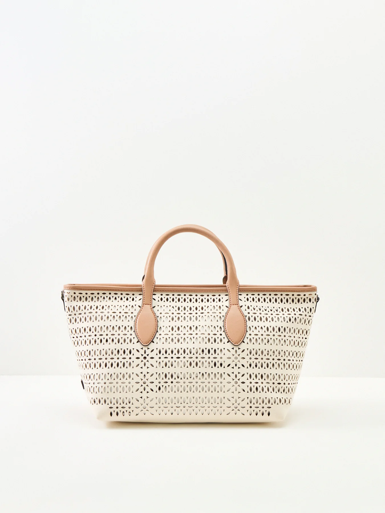 Mashup Laser Cut Tote Bag Cream - Image 3
