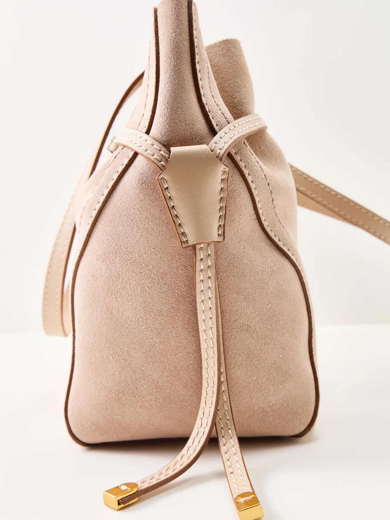 Violette Suede Tote Bag Nude - Image 5