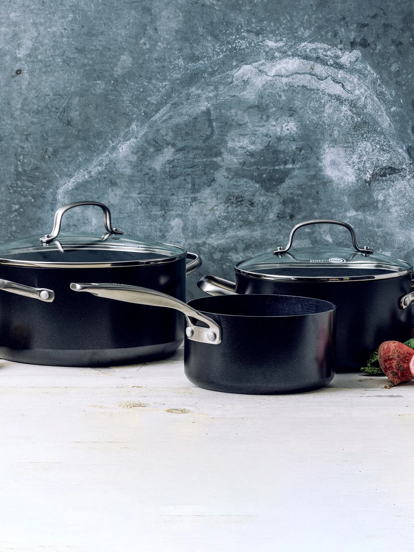 Copenhagen 3 piece Saucepan Set 16.5cm 24.5cm - Image 2