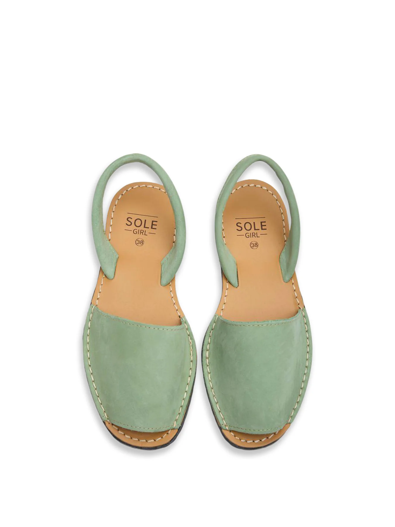 Sole Macaw Nubuck Menorcan Sandals Green - Image 3