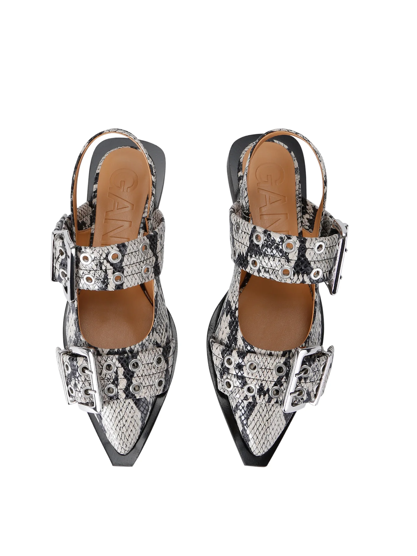 Buckle Ballerina Flats Grey - Image 3