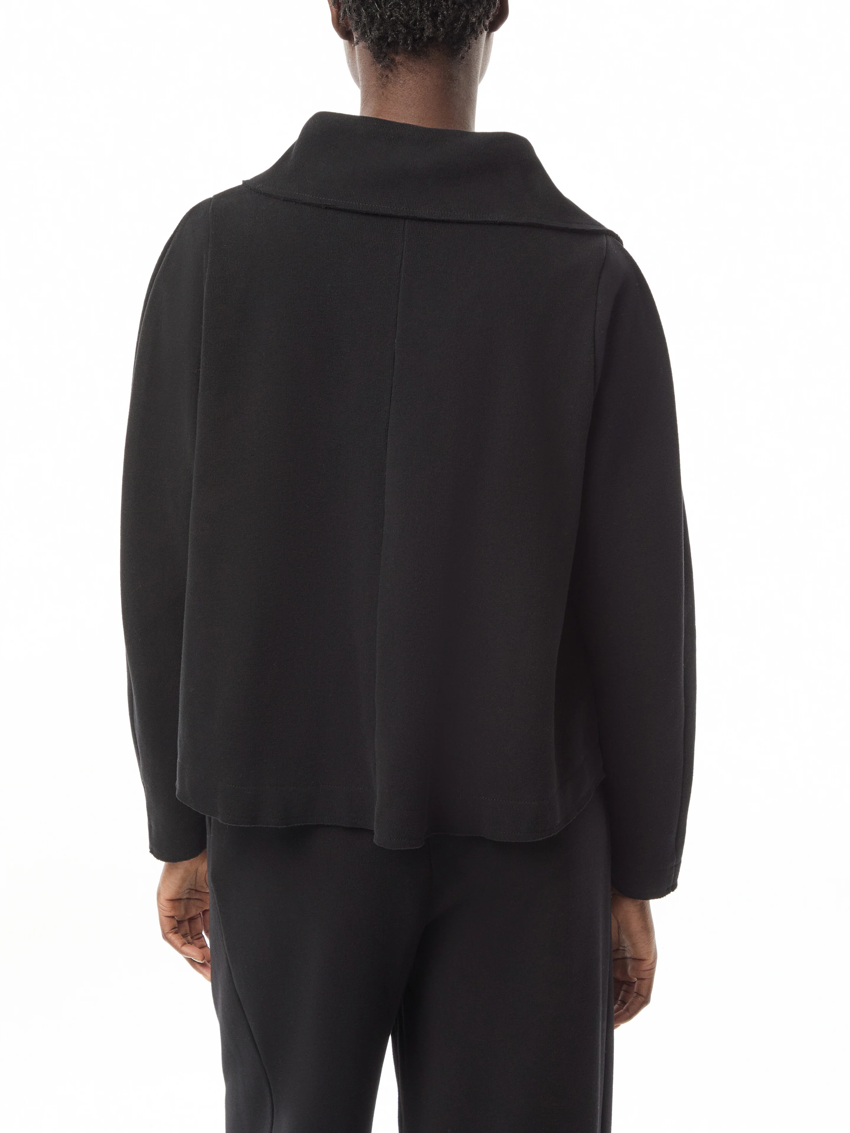Jersey Wide Leg Trousers Black - Image 5