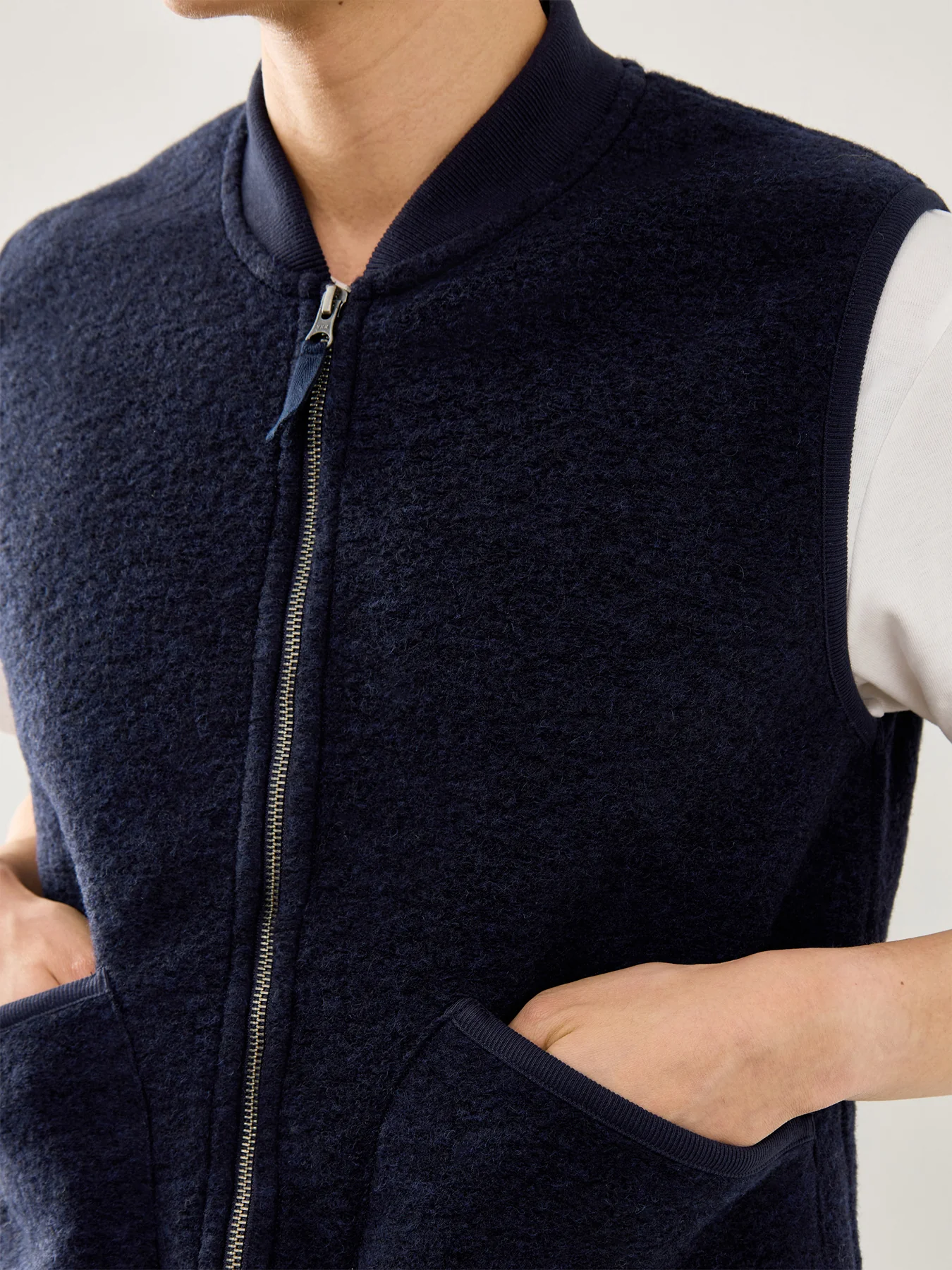Knitted Boiled Vest Navy - Image 3