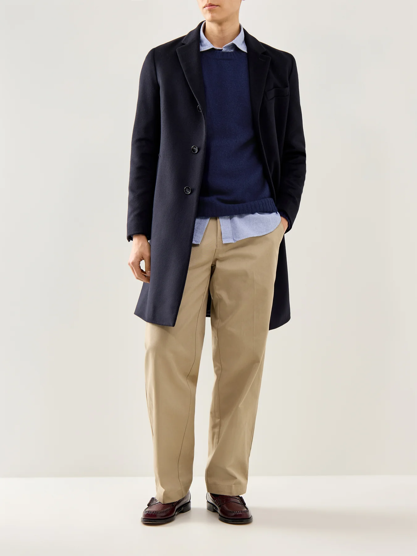 Brushed Shetland Crew Knit Navy - Image 2