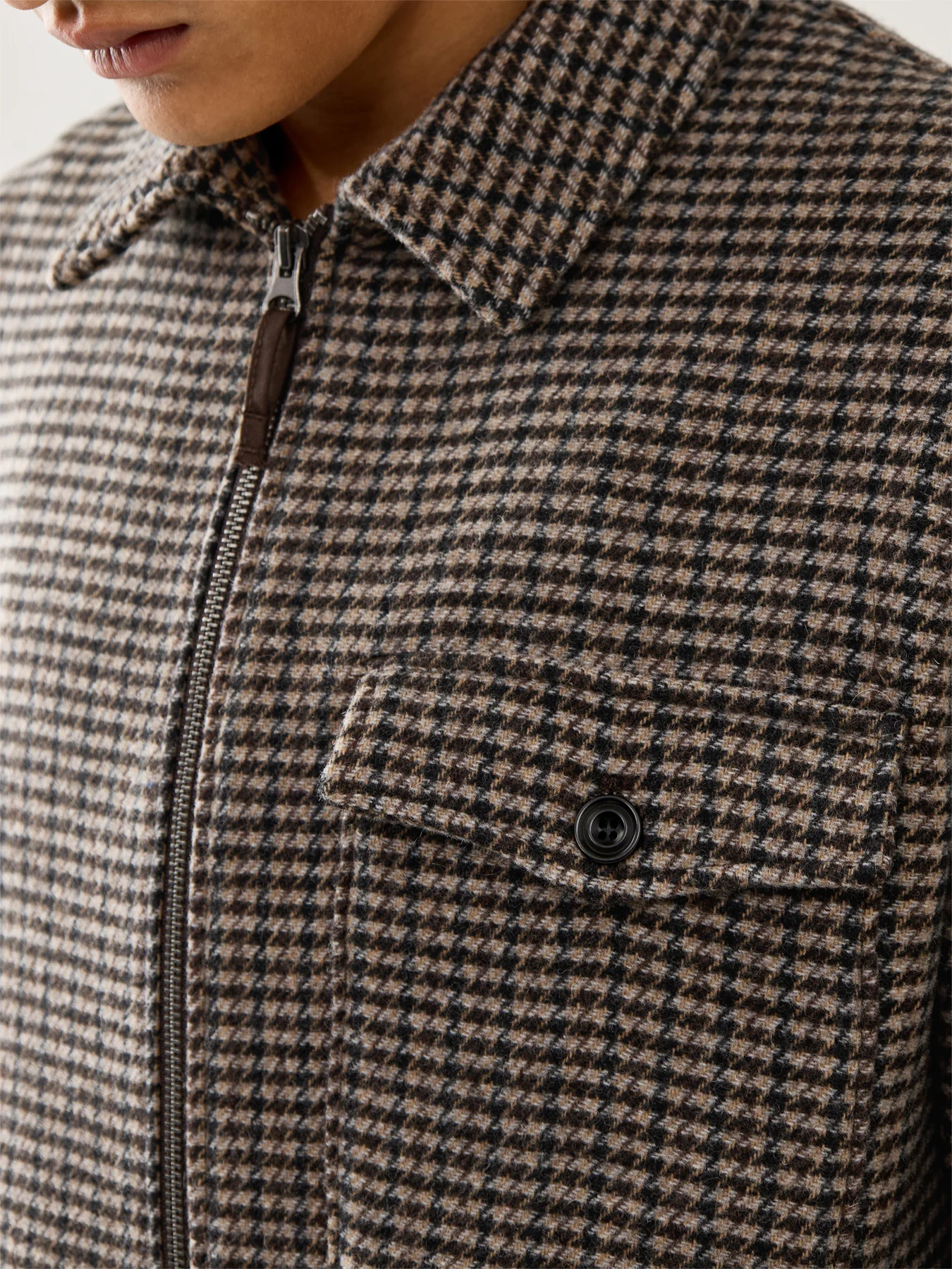 Dandy Herringbone Check Jacket Brown - Image 3