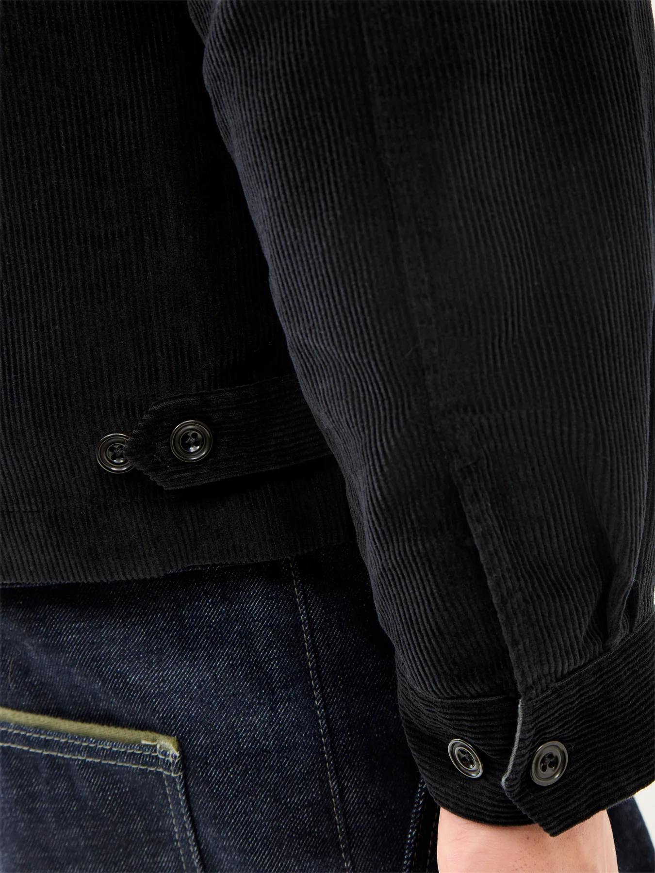 Dave 11 Wales Cord Men Woven Jacket Black - Image 3