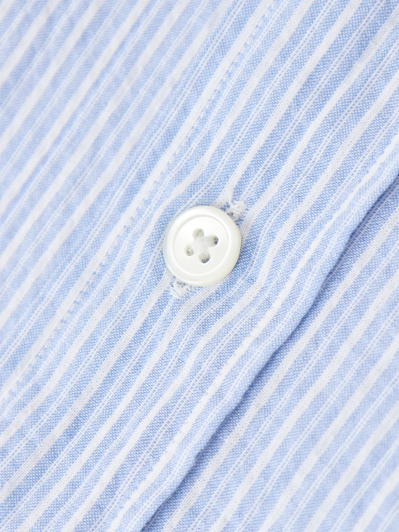 Striped Cotton Shirt Blue - Image 3