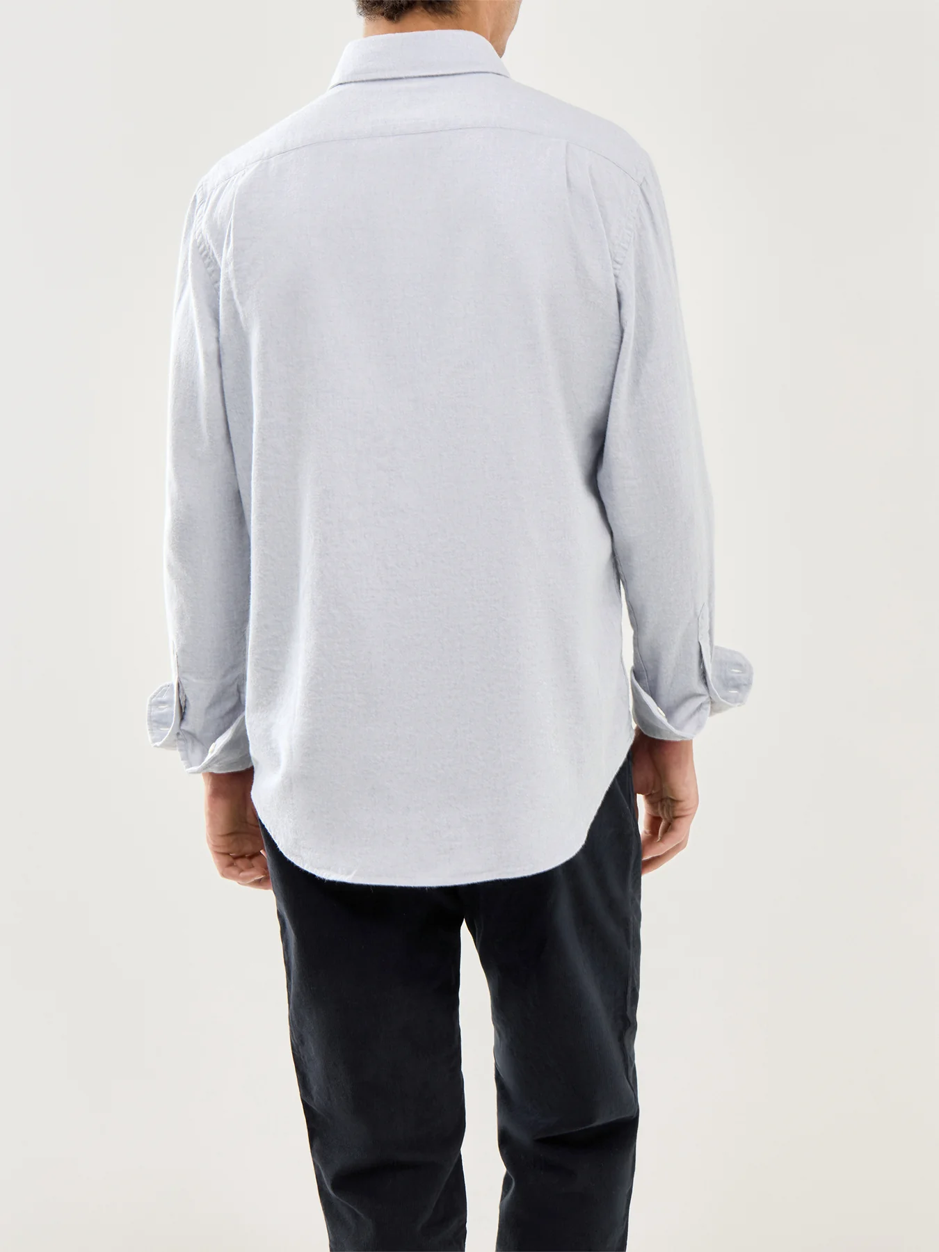 Paul Melange Flannel Woven Shirt Sky Blue - Image 5