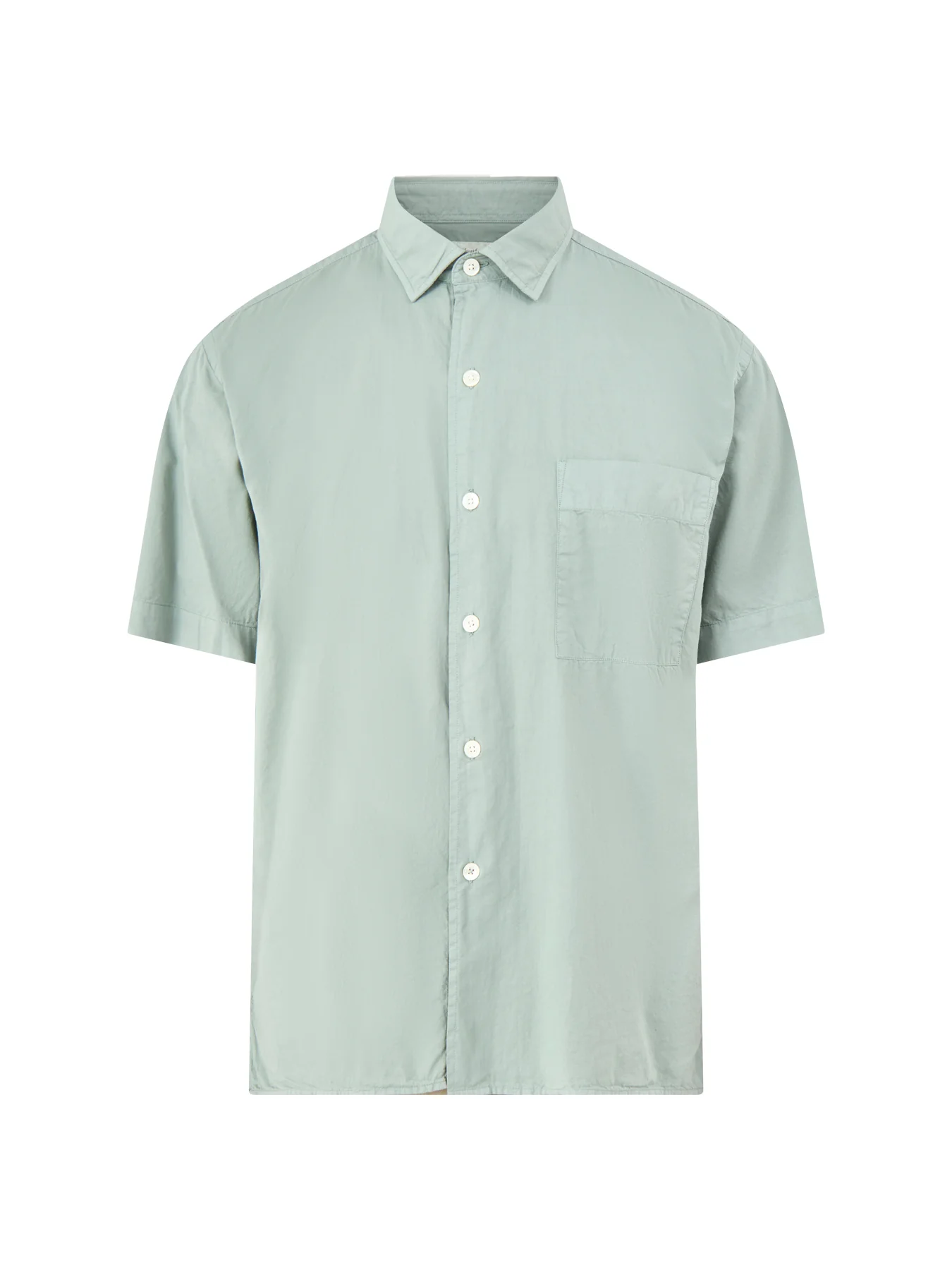 Short Sleeve Cotton Shirt Green