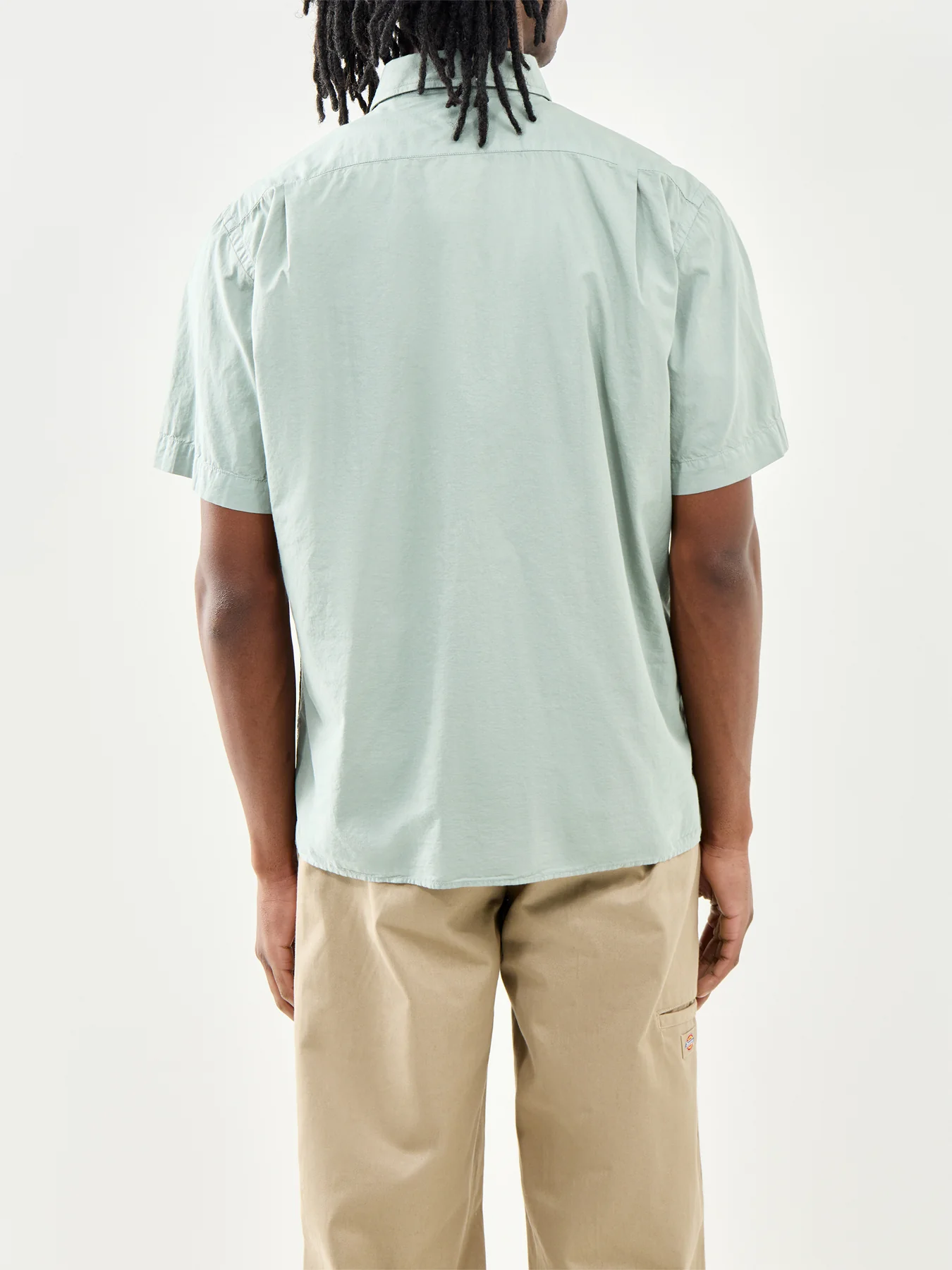 Short Sleeve Cotton Shirt Green - Image 5