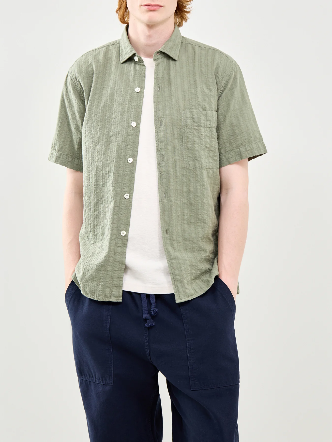 Short Sleeve Pattern Shirt Green - Image 4