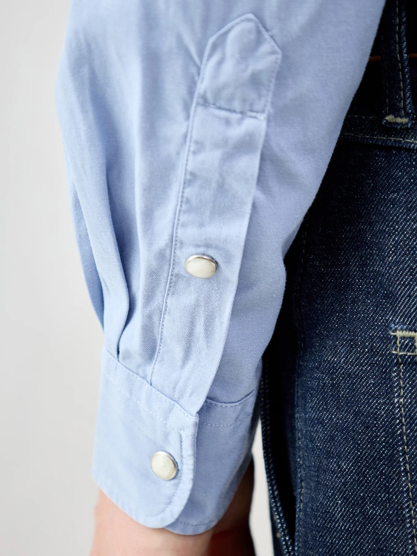 Long Sleeve Pattern Shirt Blue - Image 3