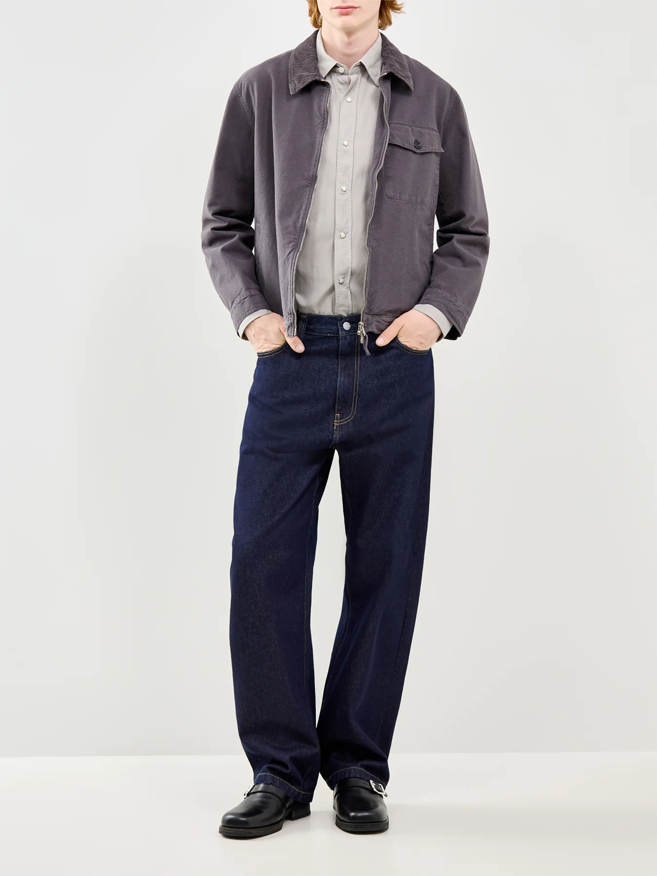 Long Sleeve Pattern Shirt Grey - Image 2