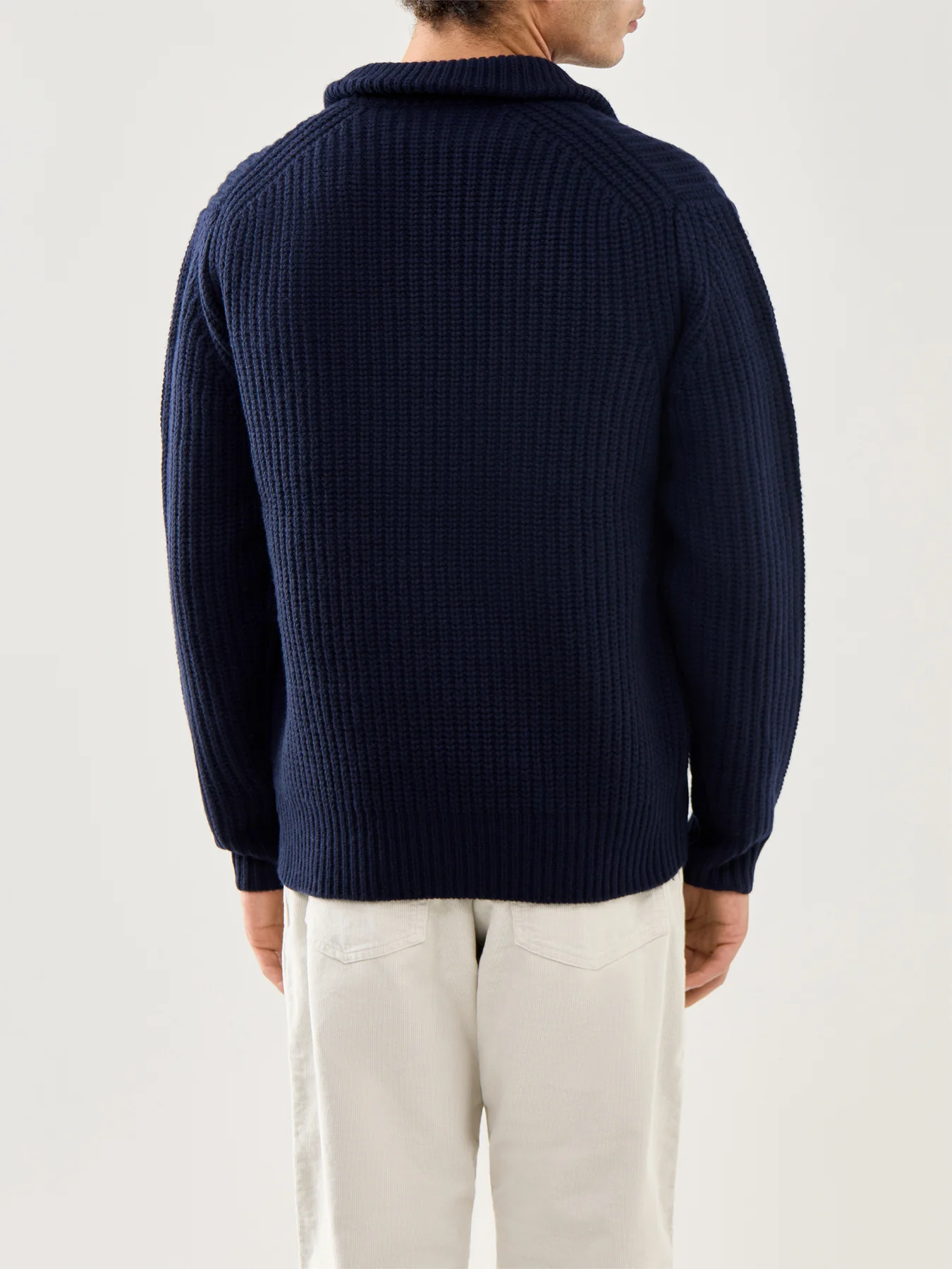 Rib Trucker Men Knitted Pullover Navy - Image 5