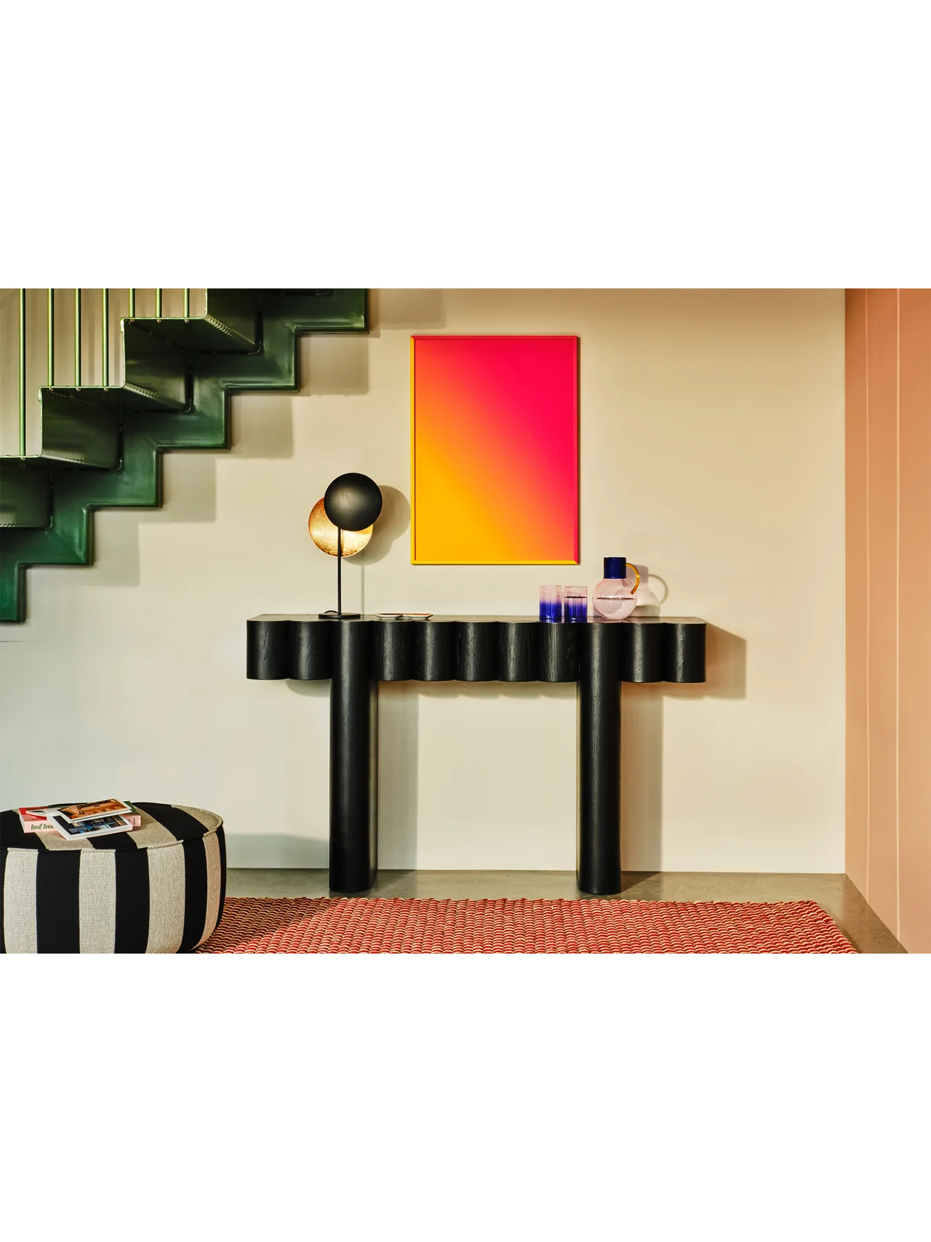 Roy Black Veneer Console Table - Image 2