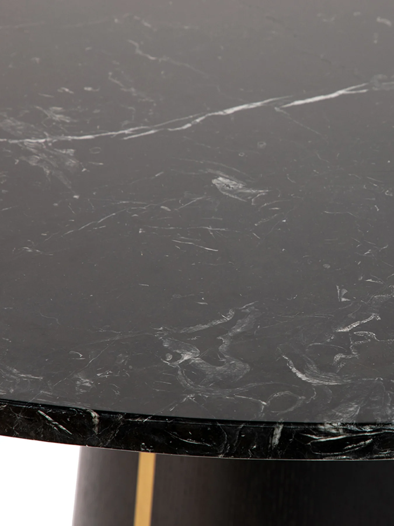 Black marble totem pedestal dining table - Image 3