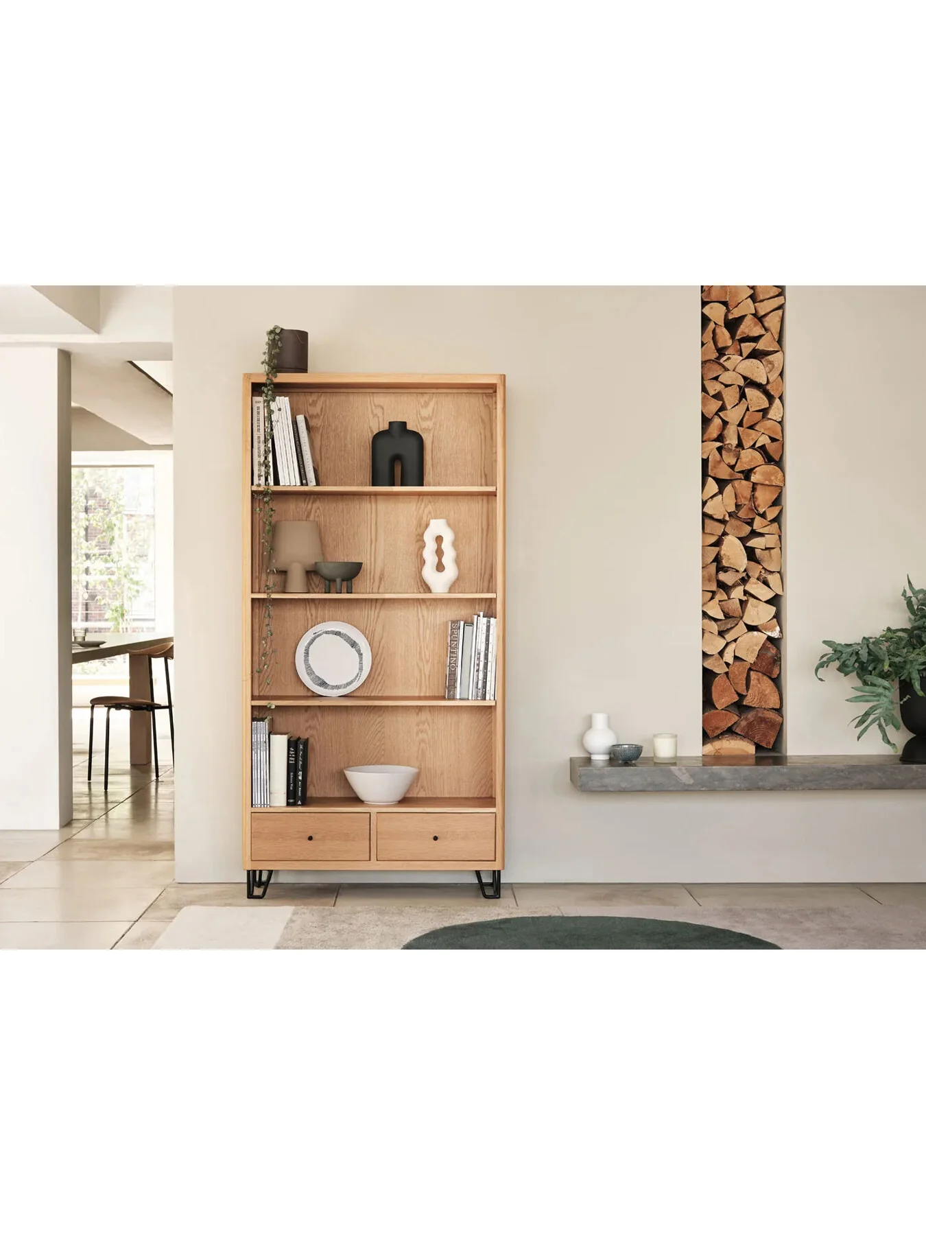 Brunel Freestanding Shelving Oak - Image 2