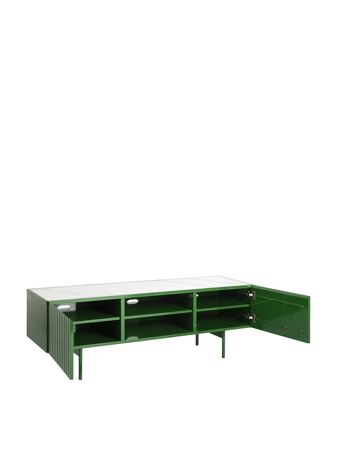 Riga AV Unit White Ceramic High Gloss Green - Image 2