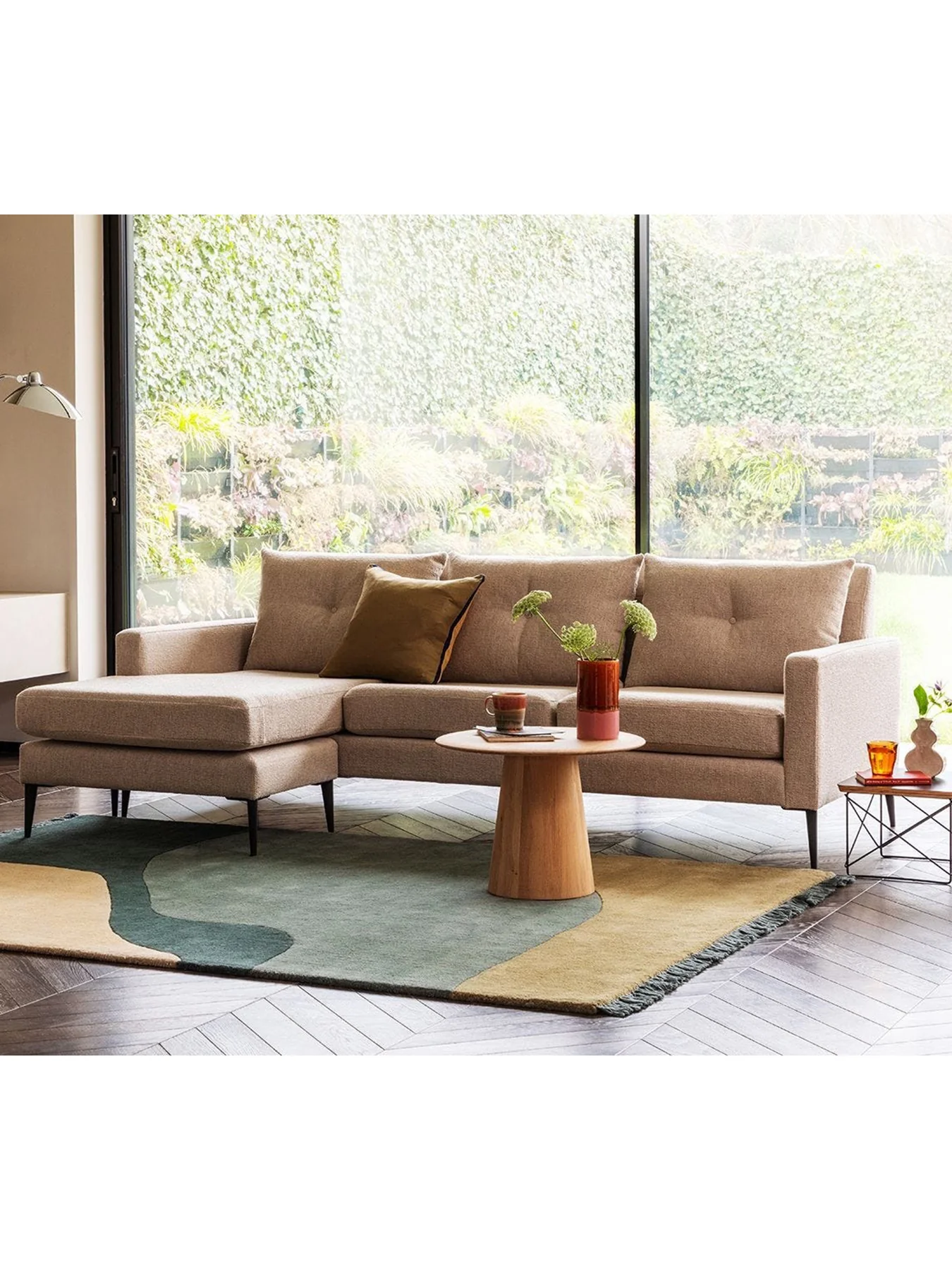 Brunel Tessuta Oatmeal Large Corner Chaise Sofa - Image 2