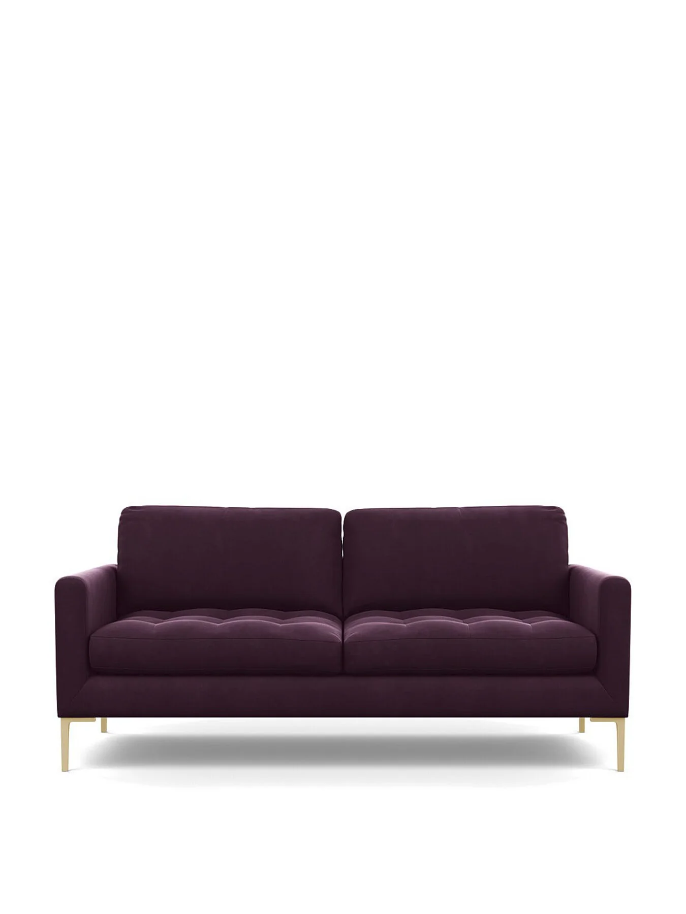 Heal’s Eton 3-Seater Sofa Cotton Velvet Grape Brass Feet