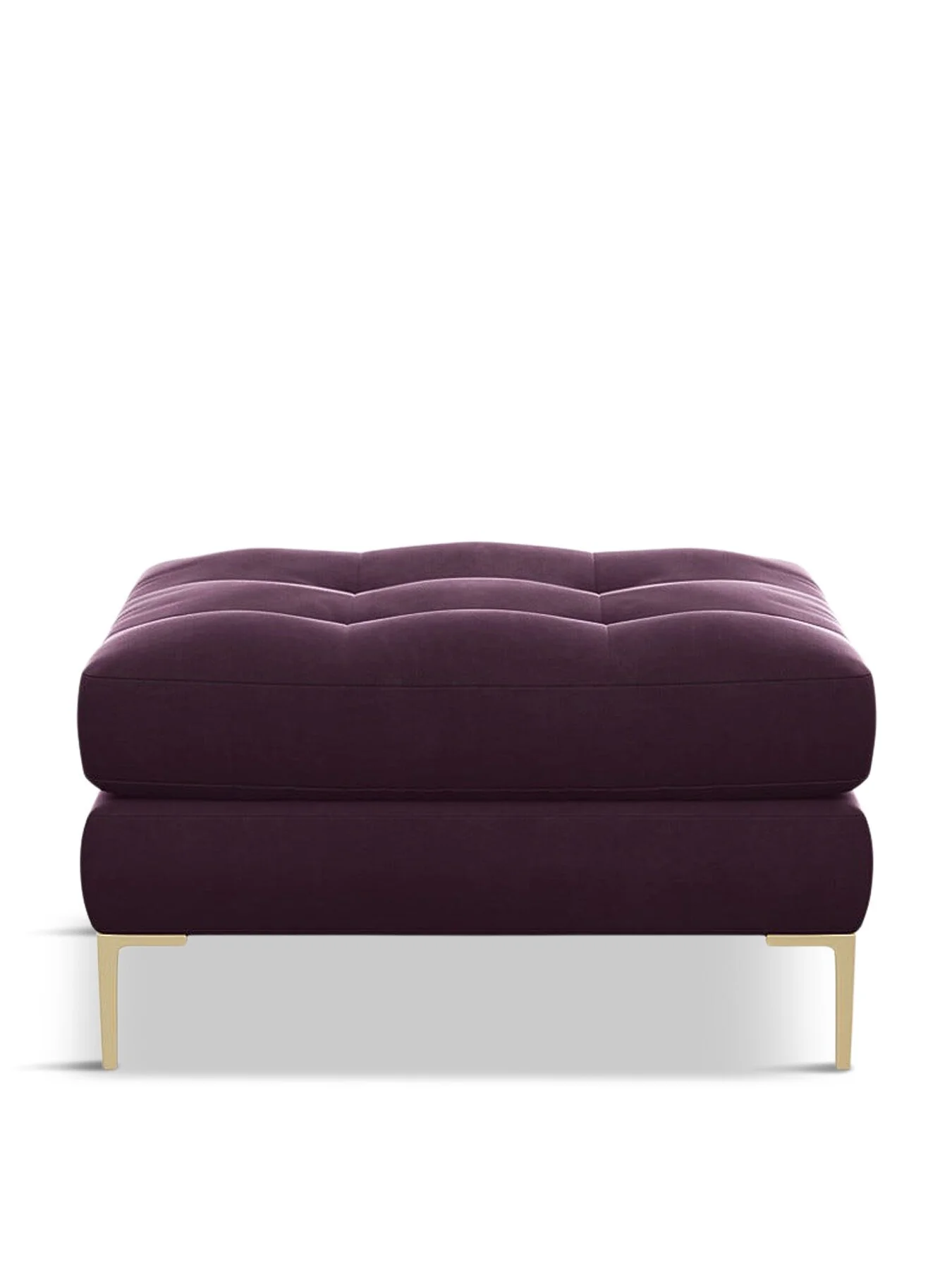 Heal’s Eton Footstool Velvet Grape Brass Feet
