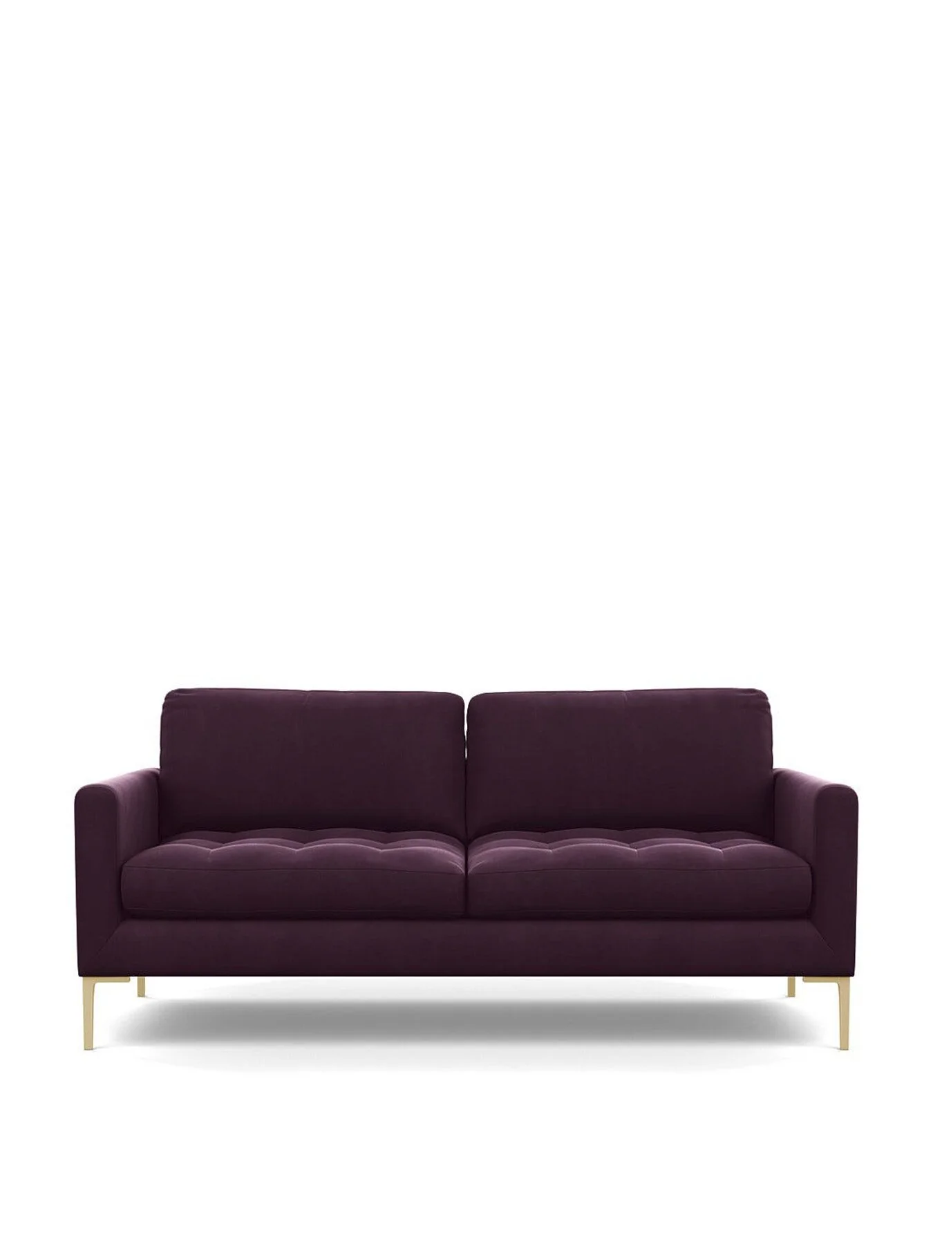 Heal’s Eton Footstool Velvet Grape Brass Feet - Image 2