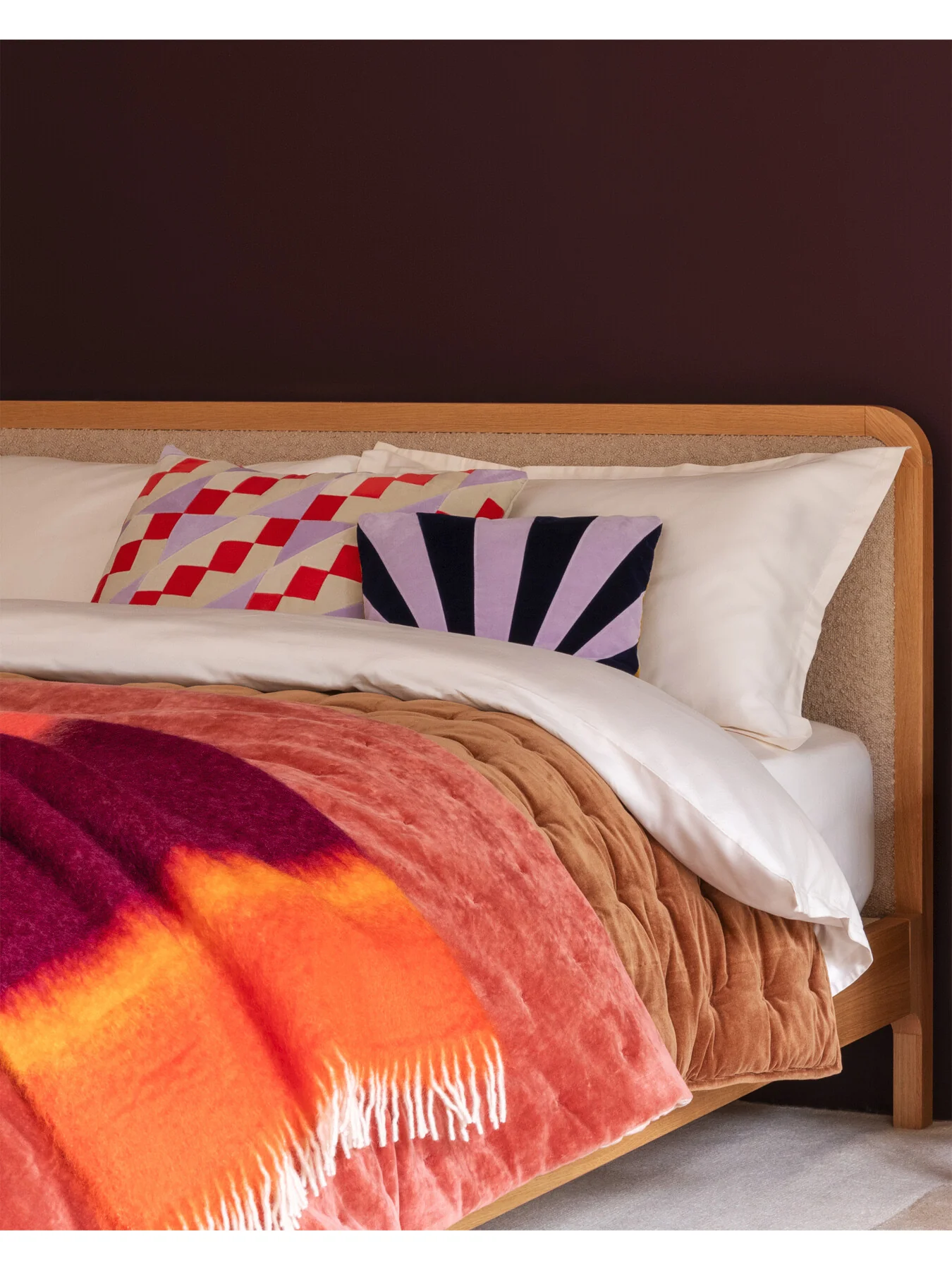 Heal’s Two Tone Quilt Red & Pink 240 x 260cm - Image 2