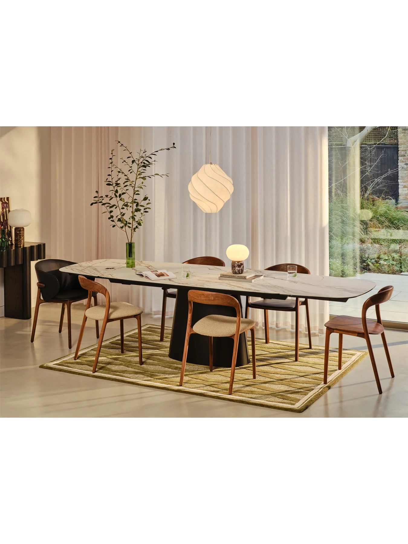 Lucca Calacatta Ceramic Extendable Dining Table 200–300cm White - Image 2