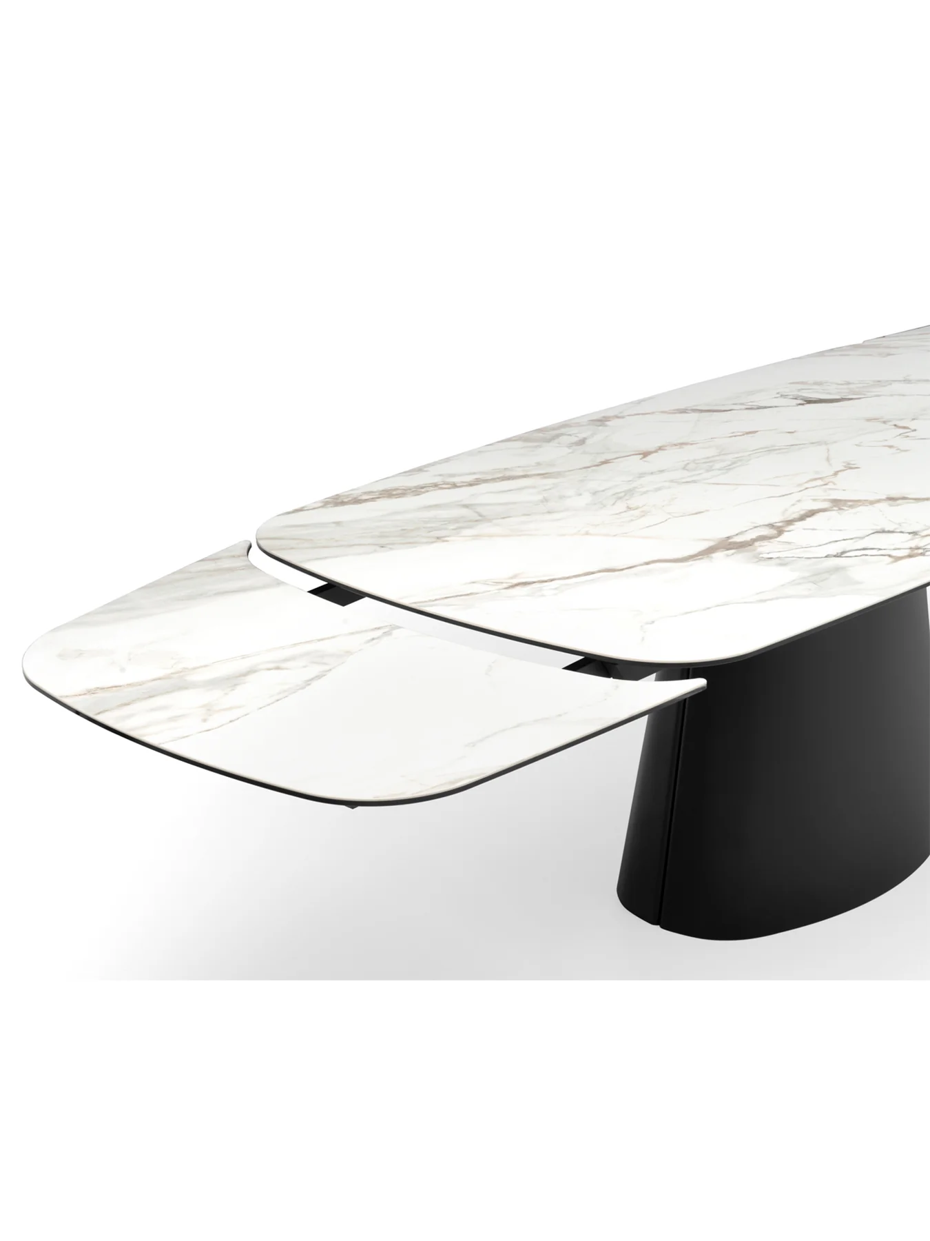 Lucca Calacatta Ceramic Extendable Dining Table 200–300cm White - Image 4