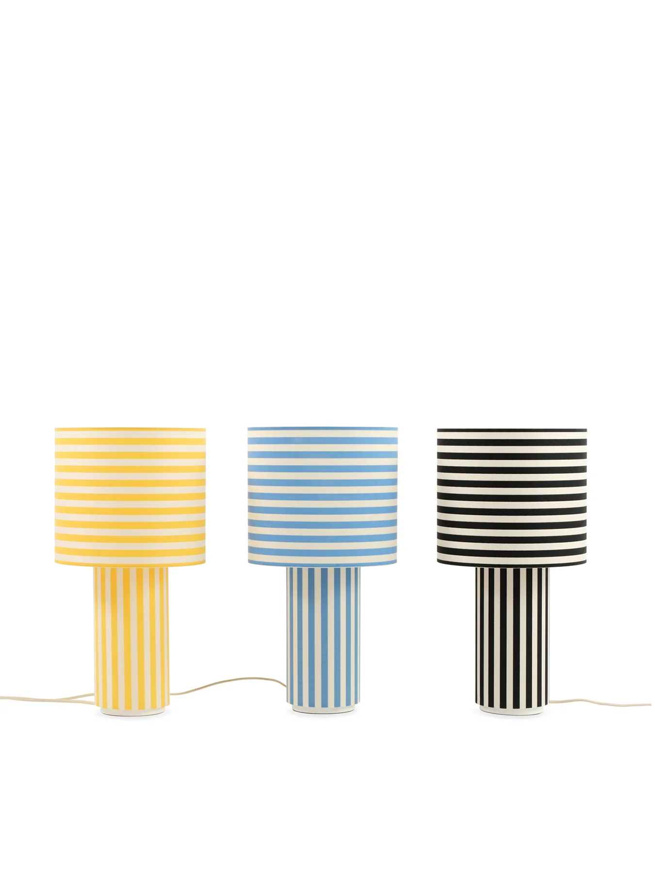 Raie Fabric Table Lamp Yellow/White - Image 3