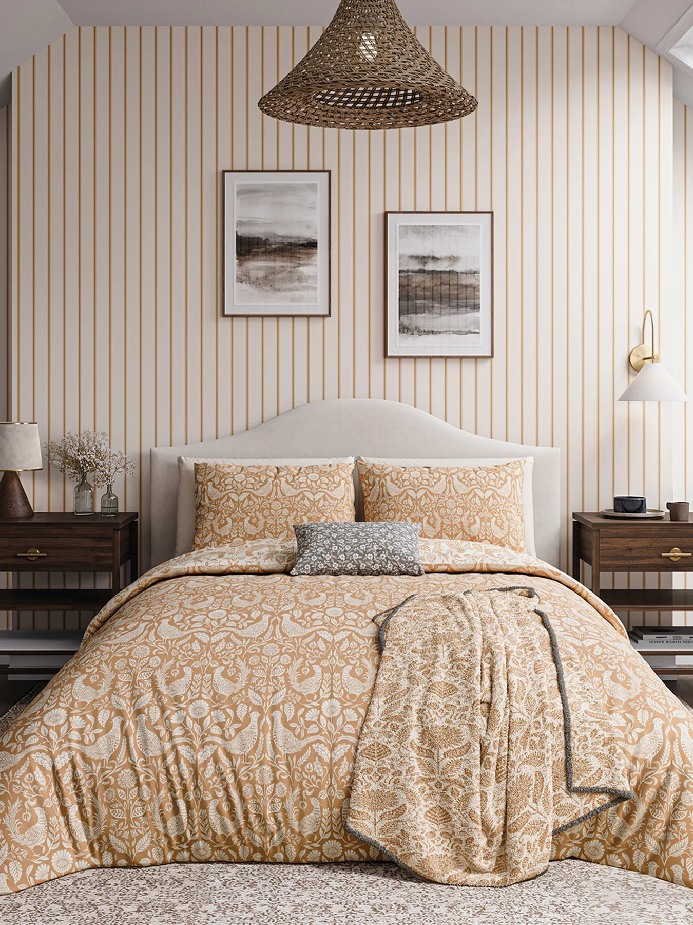 Copper Pheasants Cover Set Double