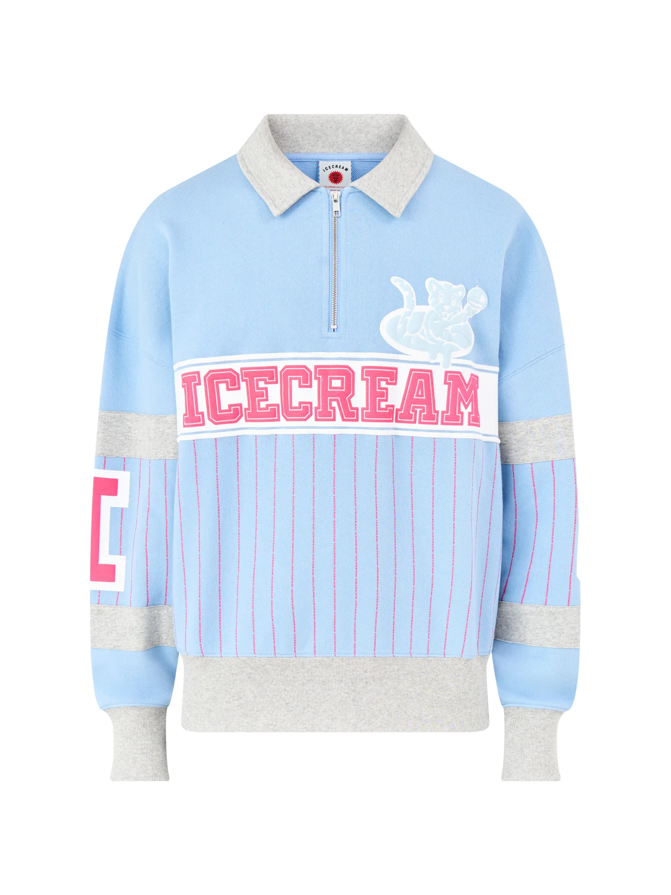 Ic Cubs Collared Quarter Zip Sweatshirt Blue