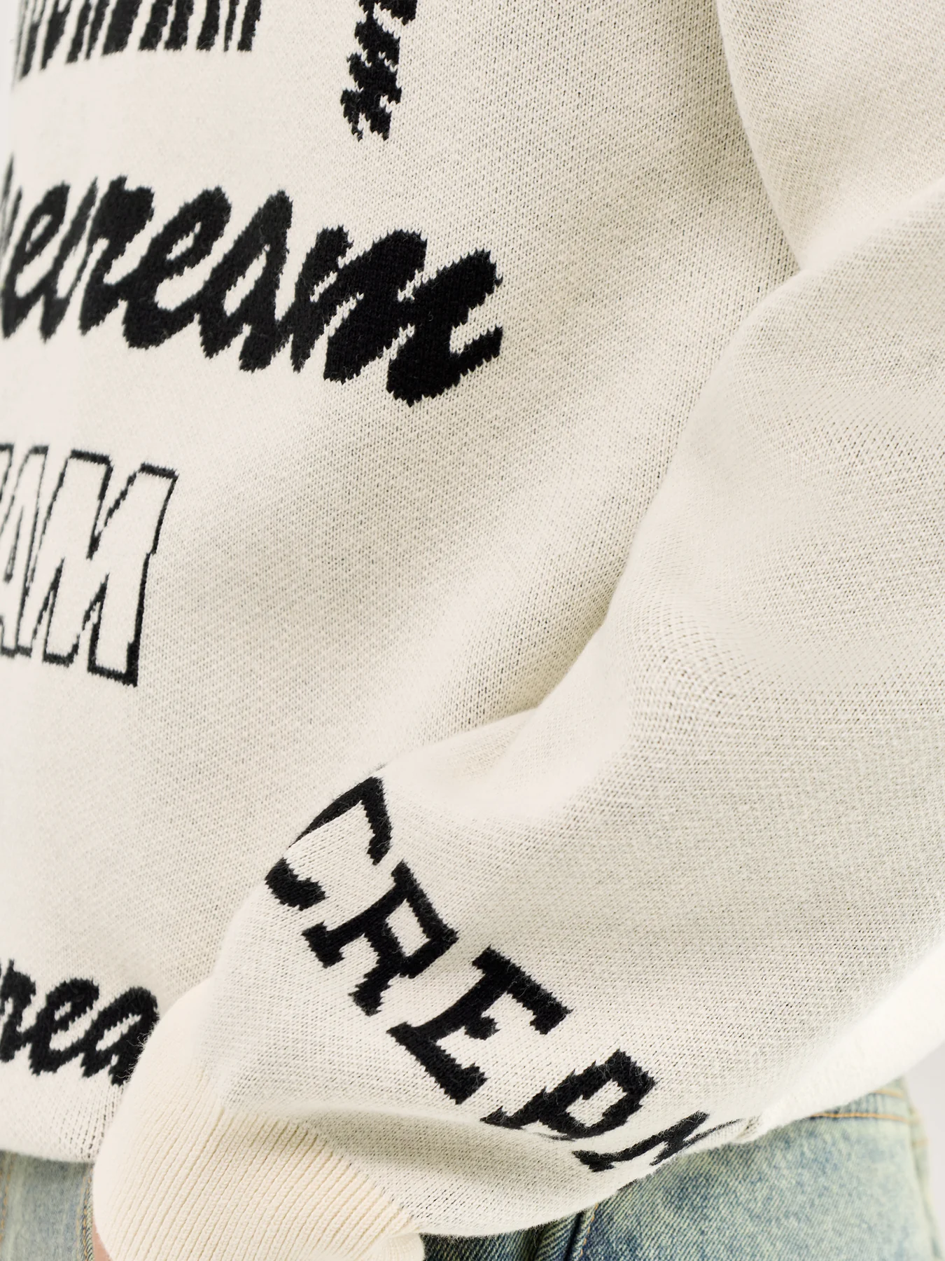 Logo Knitted Crewneck Cream - Image 3