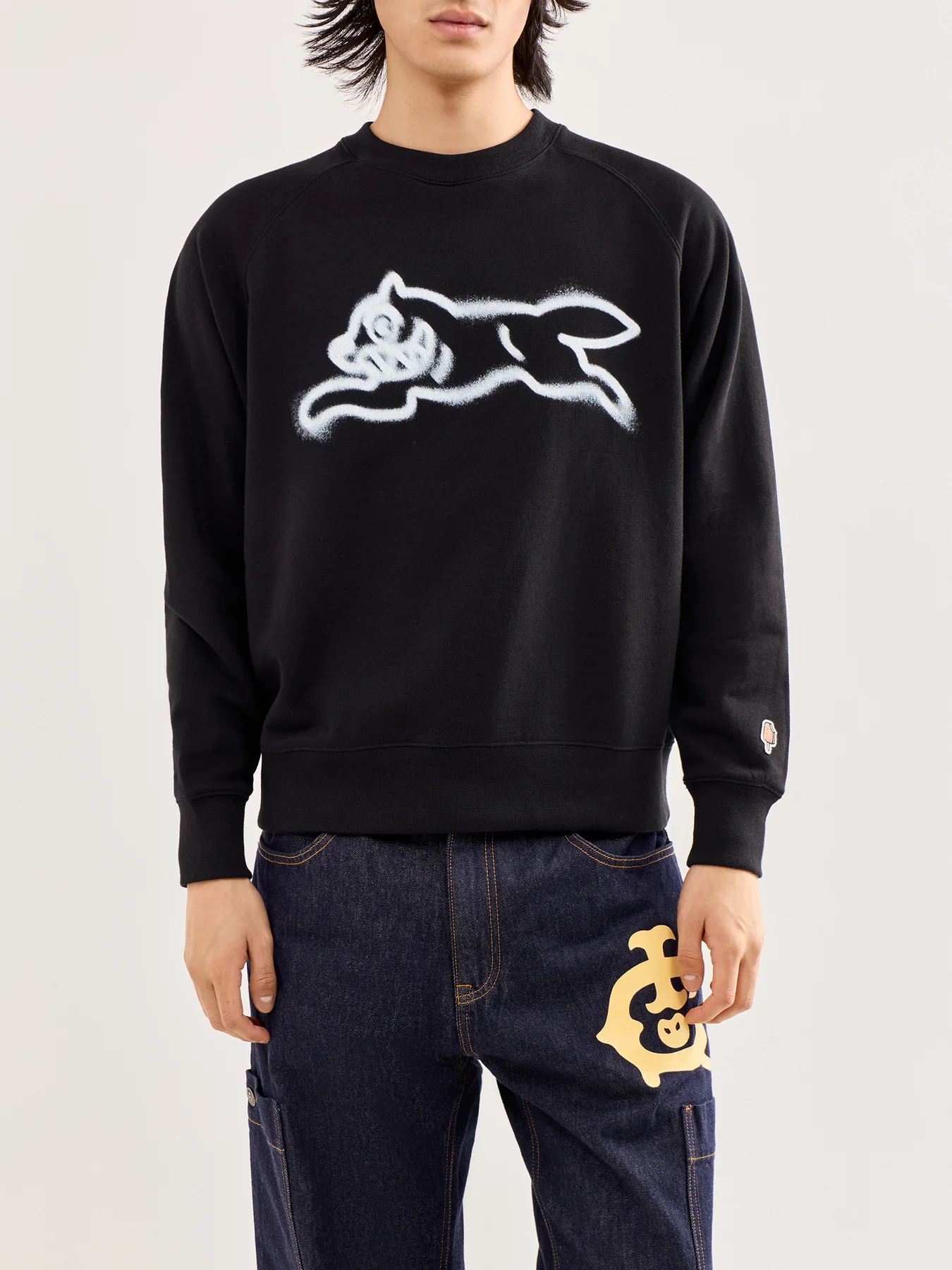 Spray Paint Running Dog Crewneck Black - Image 4