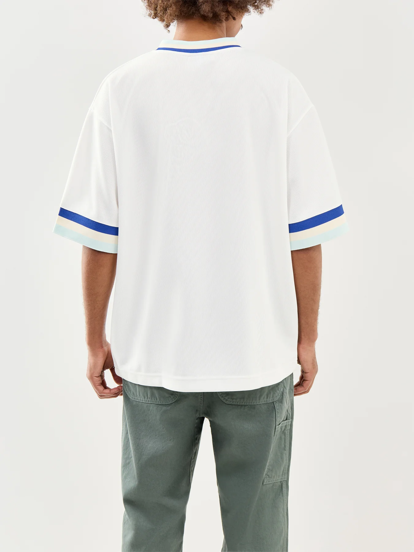 V-Neck Sports Jersey White - Image 5