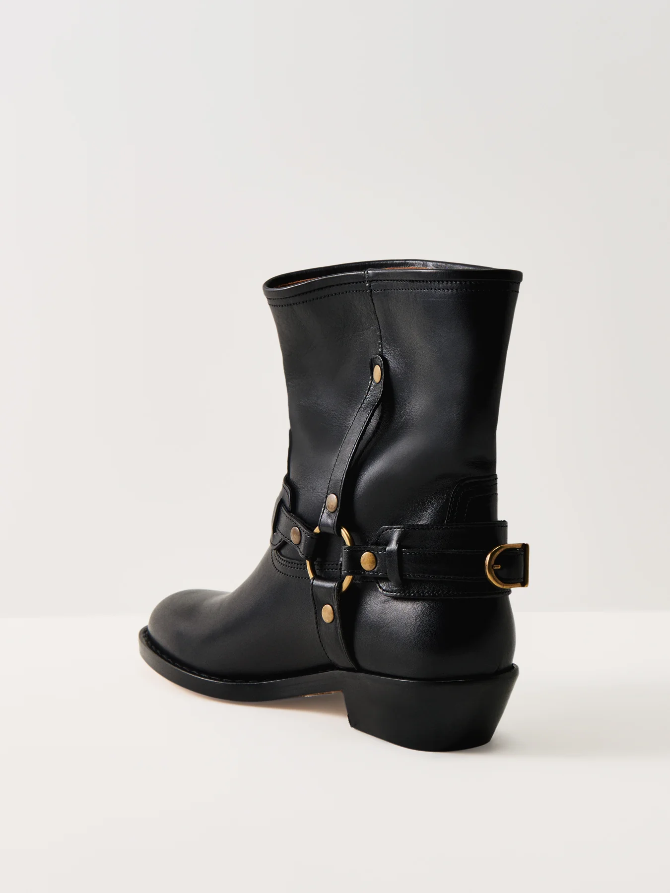 Ildred Leather Biker Boots Black - Image 3