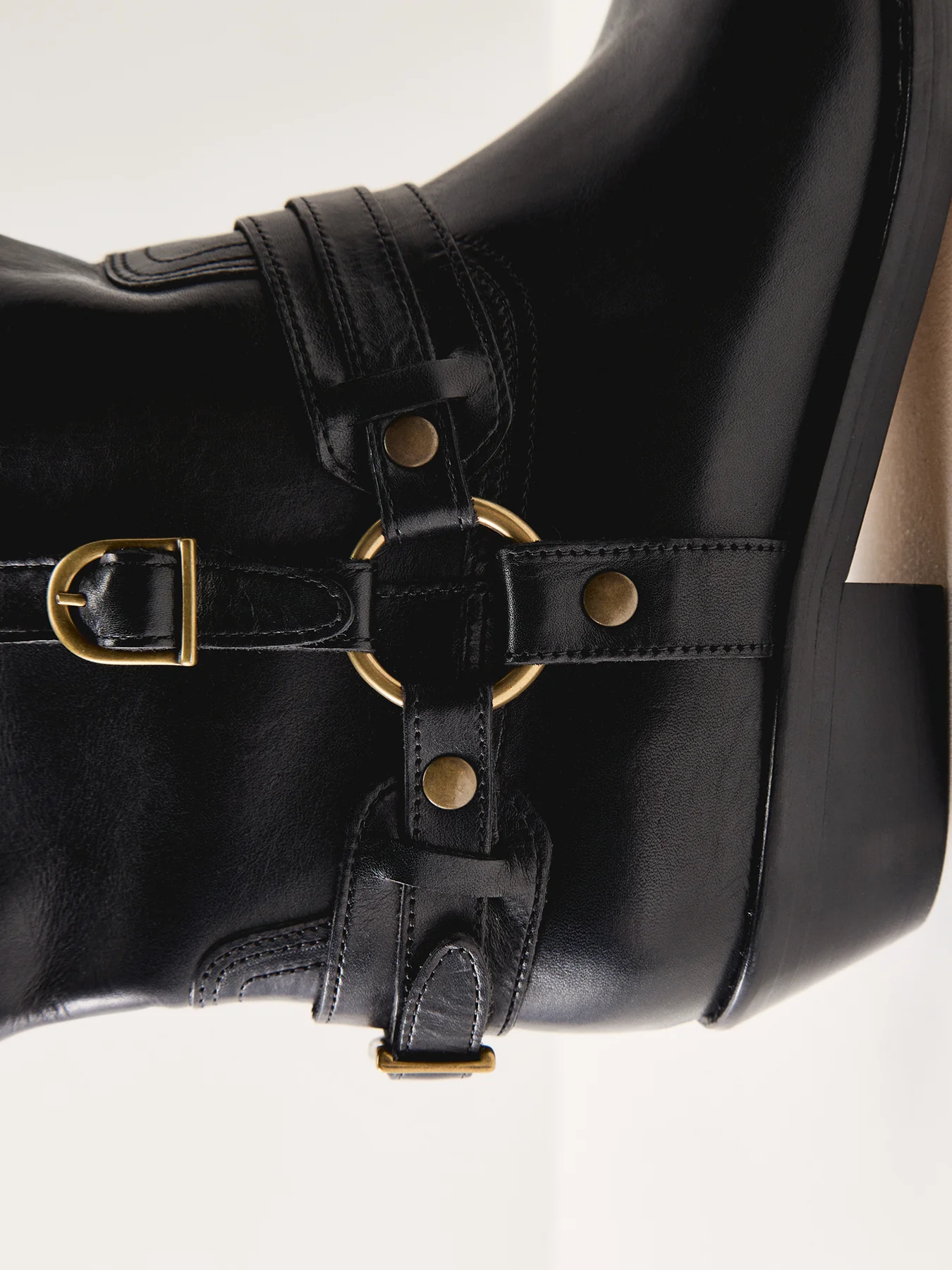 Ildred Leather Biker Boots Black - Image 4