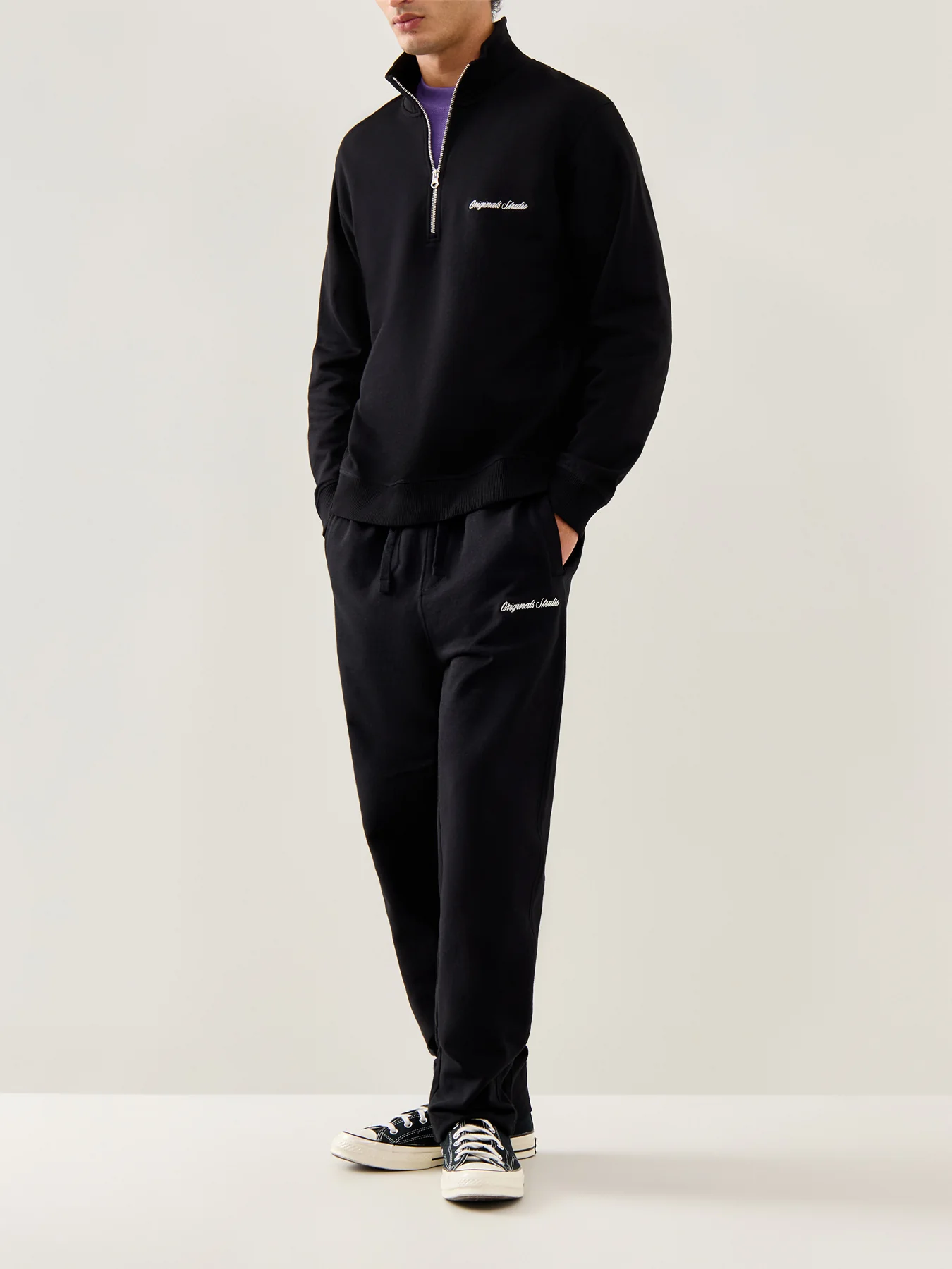 Embroidered Sweat High Neck Black - Image 2