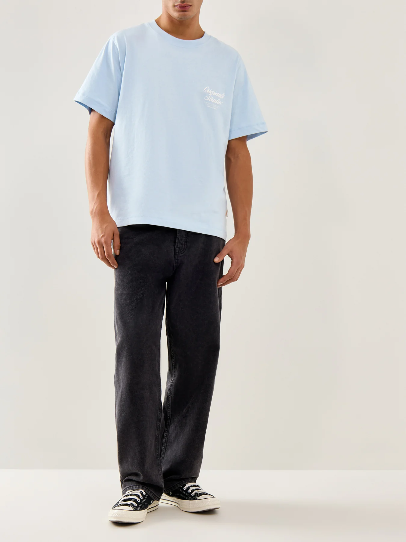 Typo T-Shirt Crew Neck Blue - Image 2