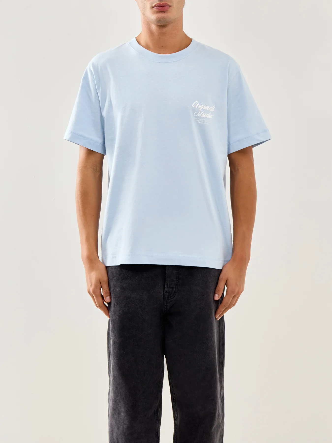 Typo T-Shirt Crew Neck Blue - Image 4
