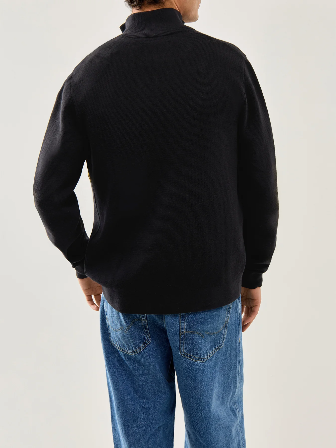 Milano Stitch High Neck Cardigan Black - Image 5