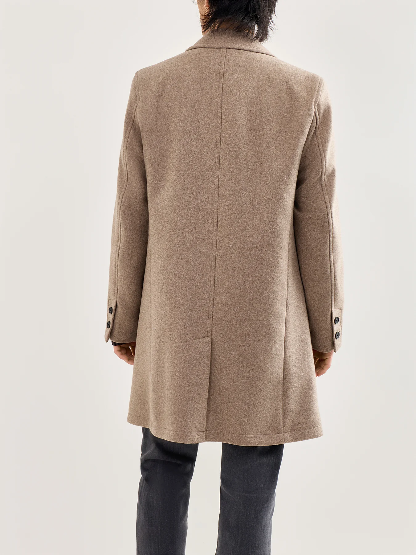 Wool Blend Overcoat Beige - Image 5