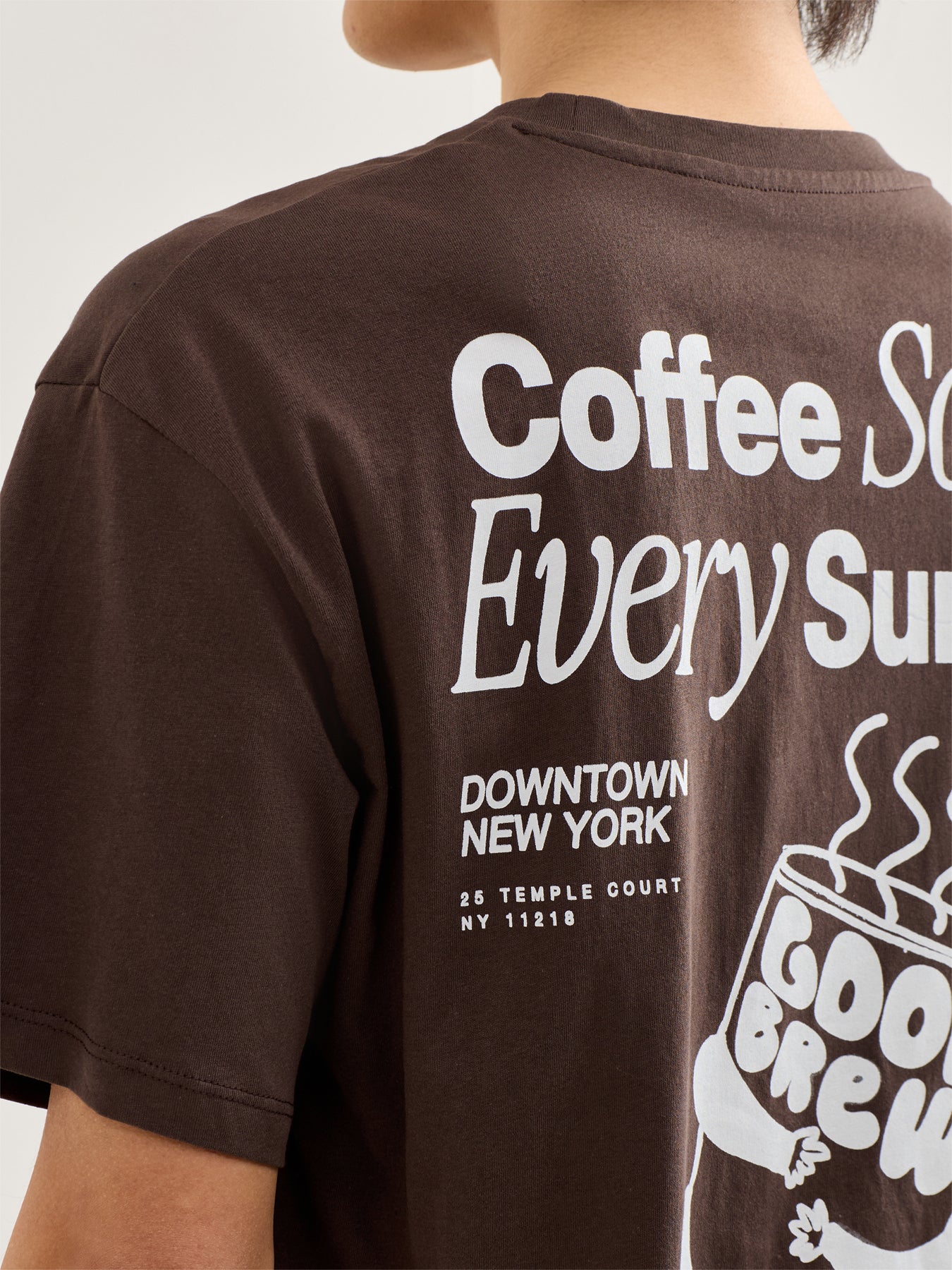 Jorcoffee Short Sleeve Crew Neck T Shirt Brown - Image 3
